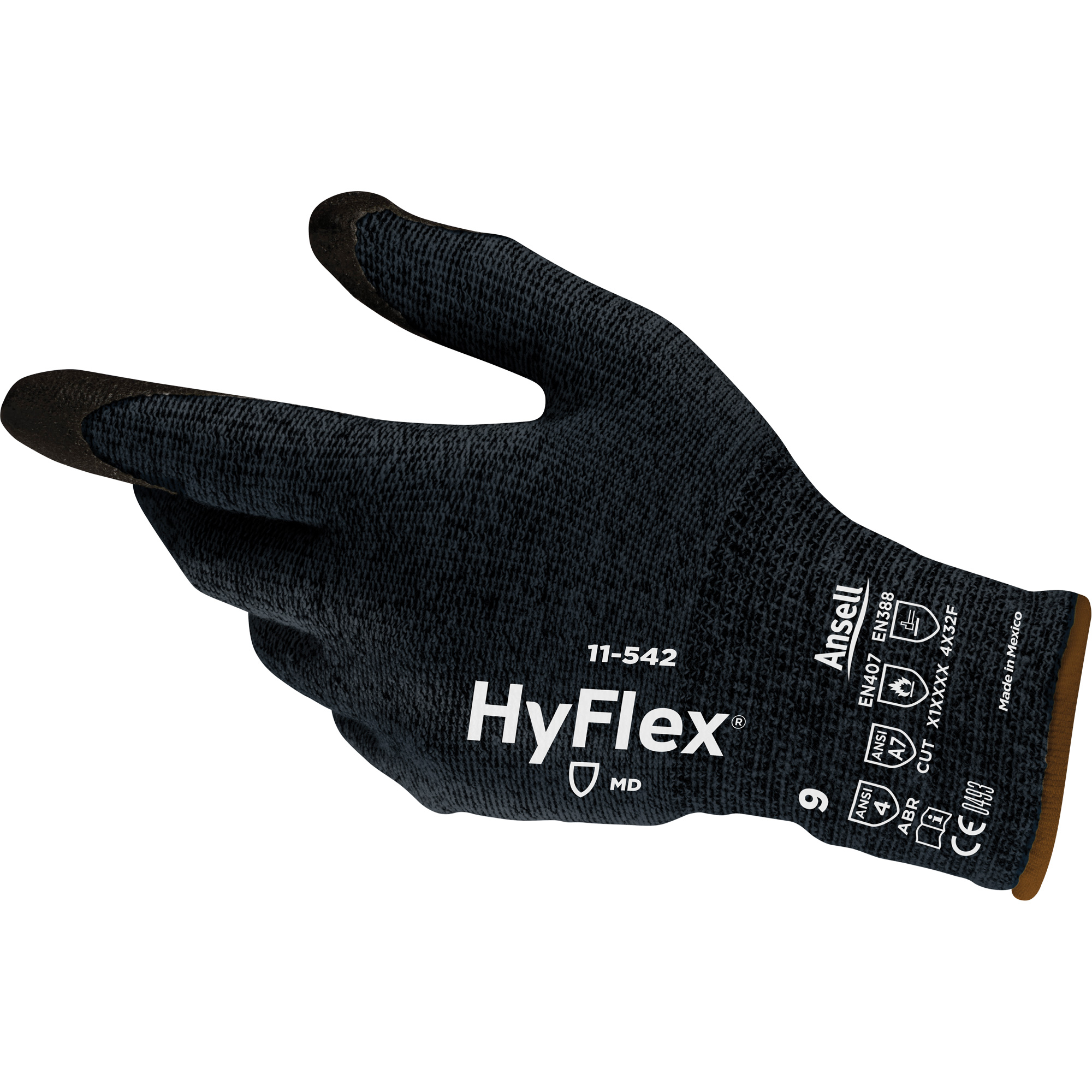 Gants légers résistant aux coupures HyFlexMD 11-542, Taille 2T-Grand/11, Calibre 13, Revêtement Mousse de nitrile, Enveloppe en InterceptMC, ASTM ANSI niveau A7/EN 388 niveau F