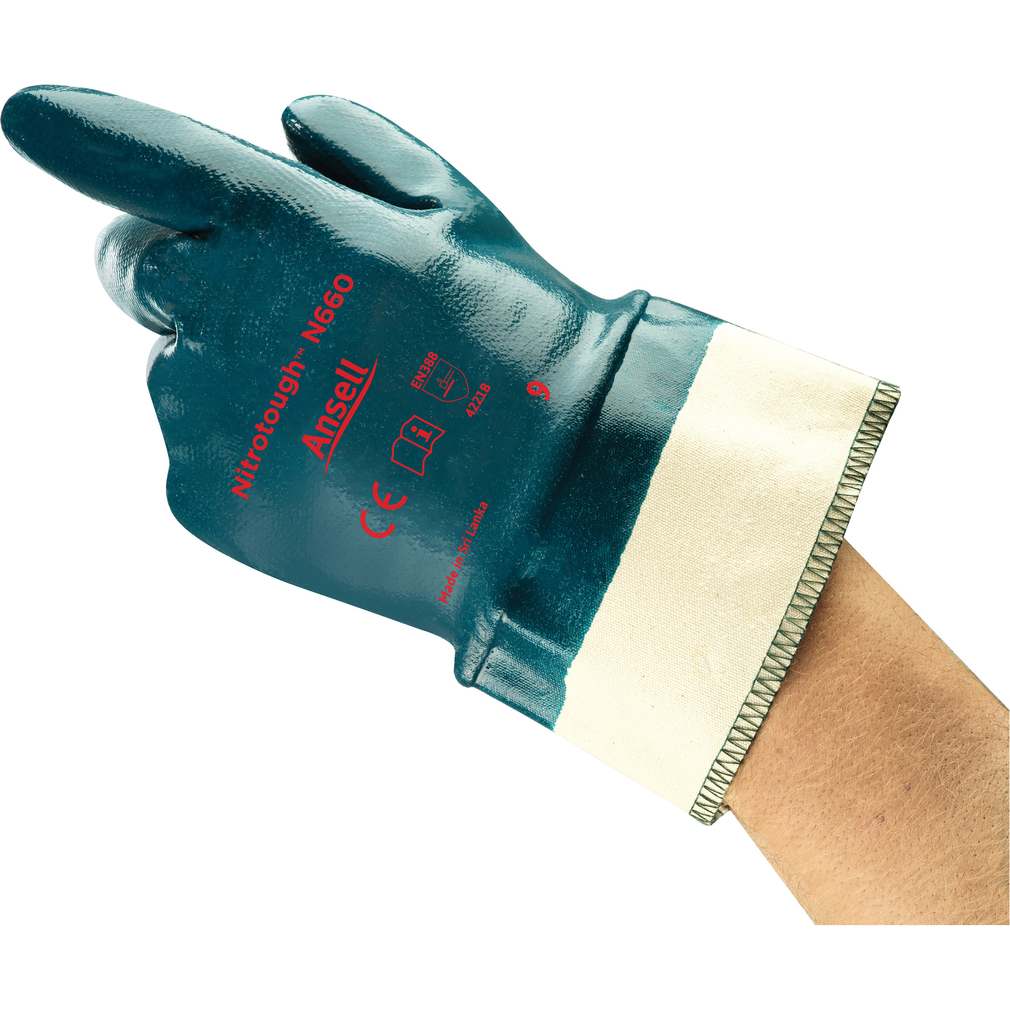 Gants NitrotoughMC N660, 8, Rêvetement Nitrile, Enveloppe en Coton