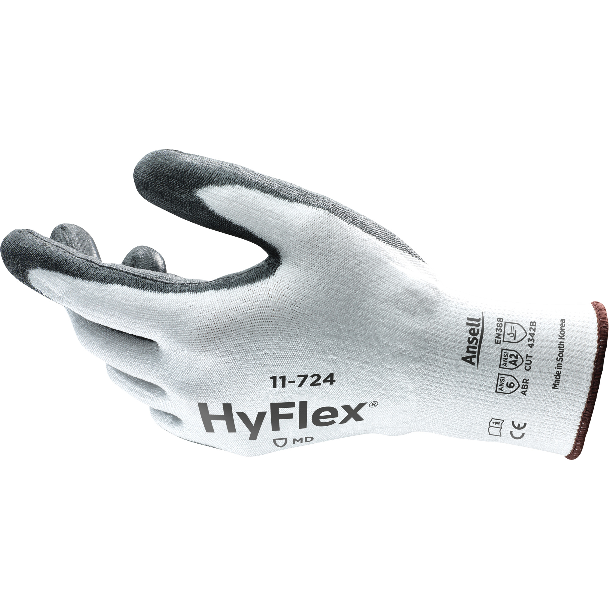 Gants résistant à la coupure 11-724 HyFlexMD, Taille 11, Calibre 13, Revêtement Polyuréthane, Enveloppe en InterceptMC, ASTM ANSI niveau A2/EN 388 niveau B