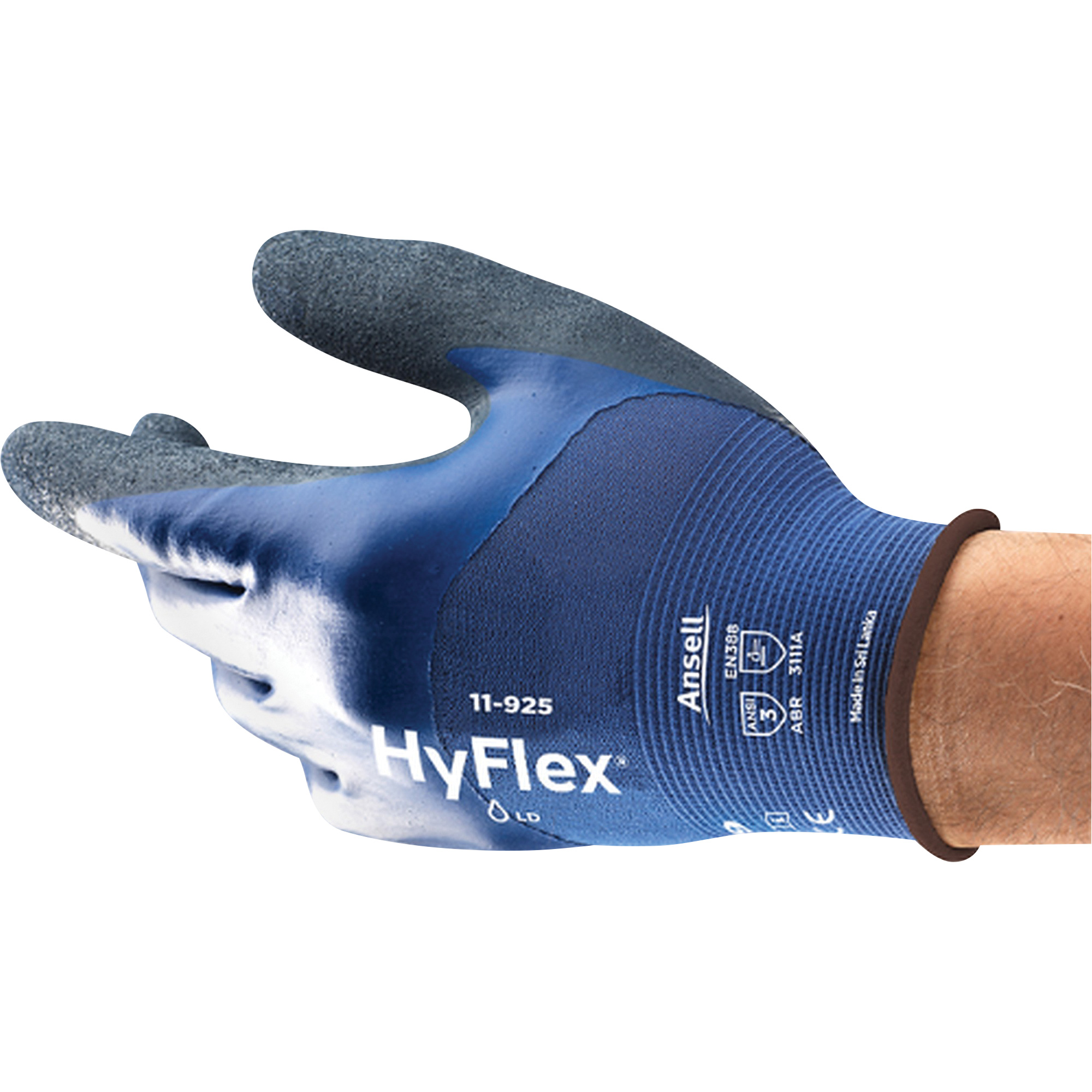 Gants résistant aux coupures HyFlexMD 11-925, Taille Moyen/8, Calibre 18, Revêtement Nitrile, Enveloppe en Nylon, ASTM ANSI niveau A1/EN 388 niveau 1