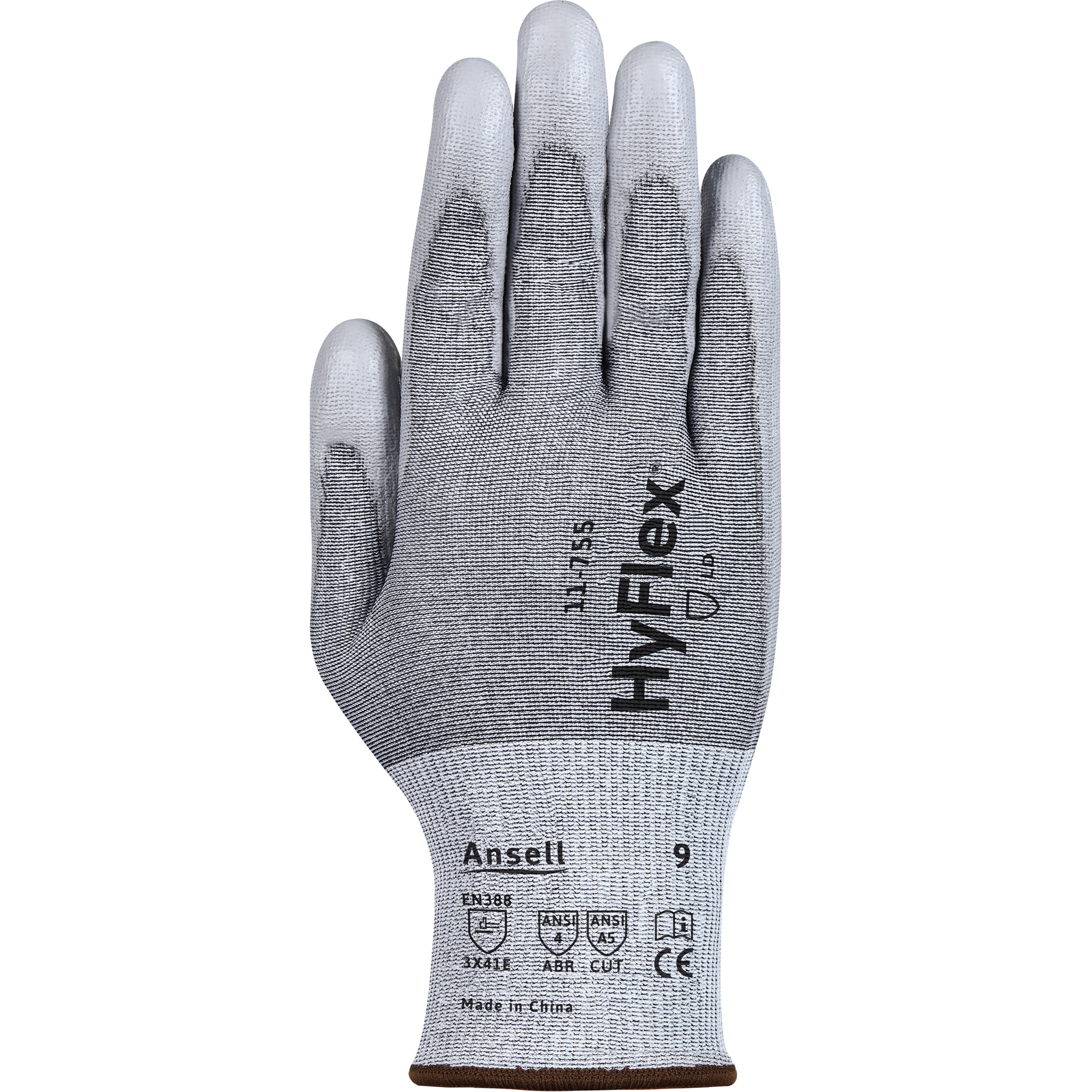 Gants résistants aux coupures 11-755 HyflexMD, Taille 10, Calibre 18, Revêtement Polyuréthane, Enveloppe en Polyester/PEHP/Tungstène/Spandex, ASTM ANSI niveau A5/EN 388 niveau E