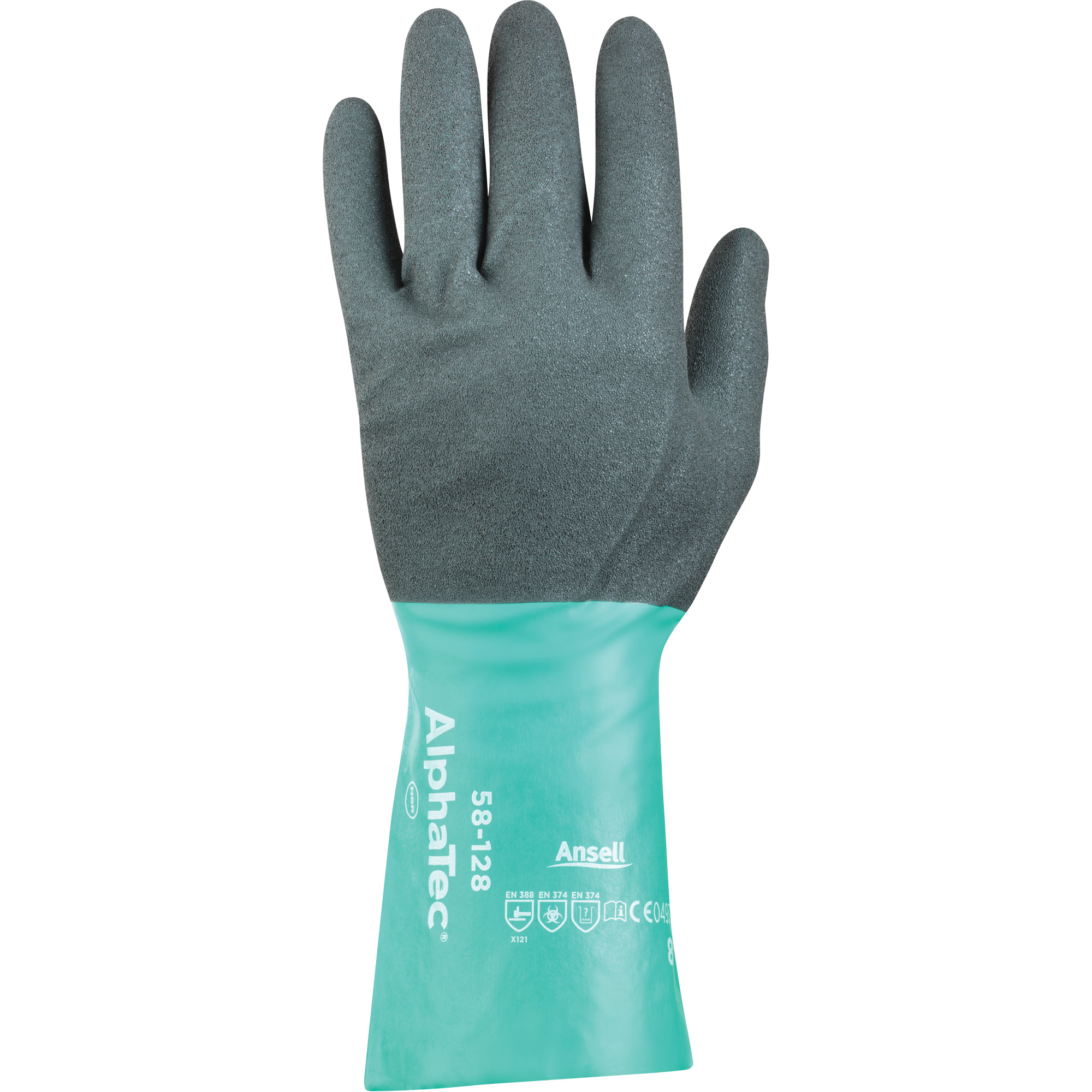 Gants résistants aux produits chimiques 58-128 AlphaTecMD, Taille 11, 13" lo, Nitrile, Doublure en Nylon, 7 mils