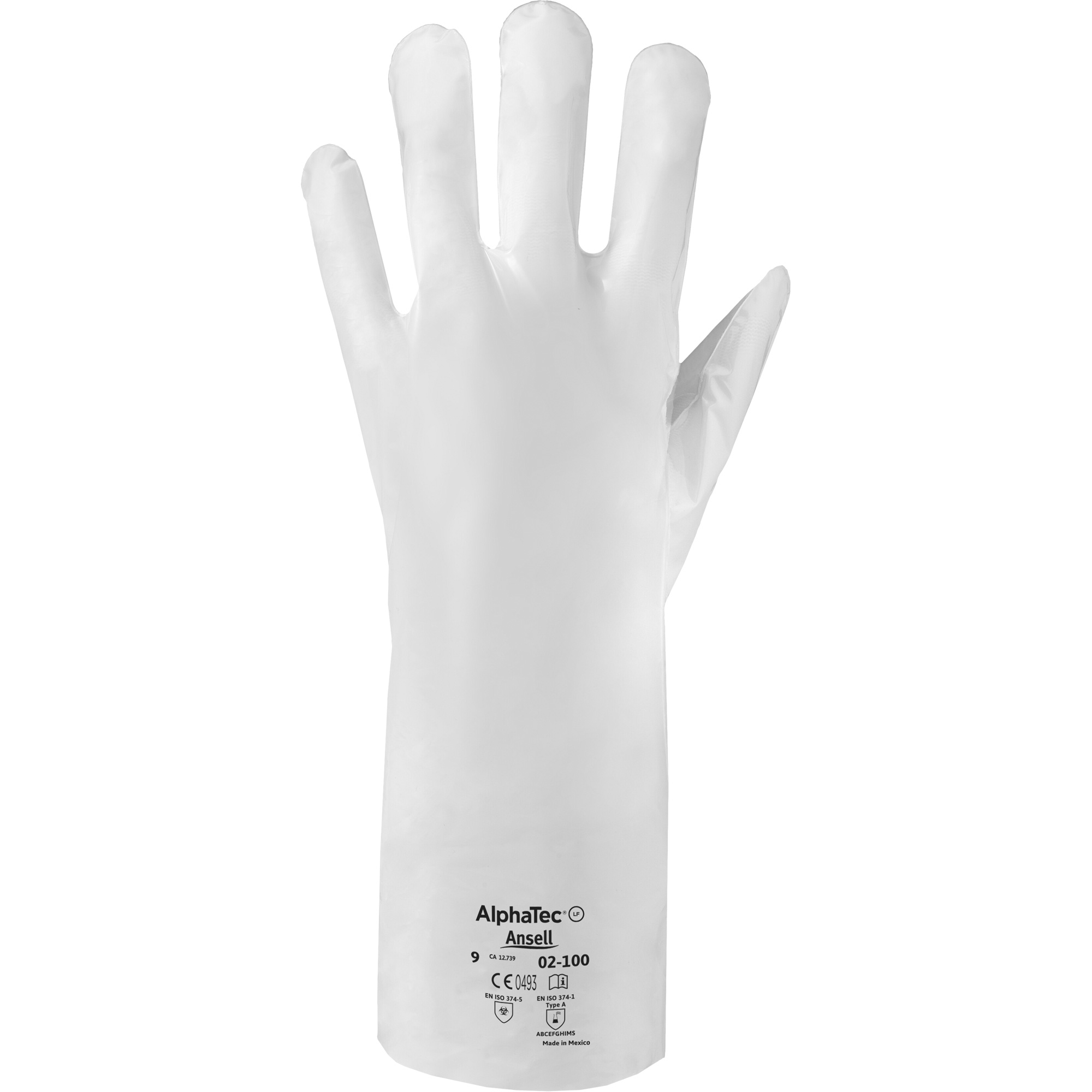 Gants résistants aux produits chimiques ALPHATECMD 02-100, Taille 10, 15,0" lo, PEHP, 2,4 mils