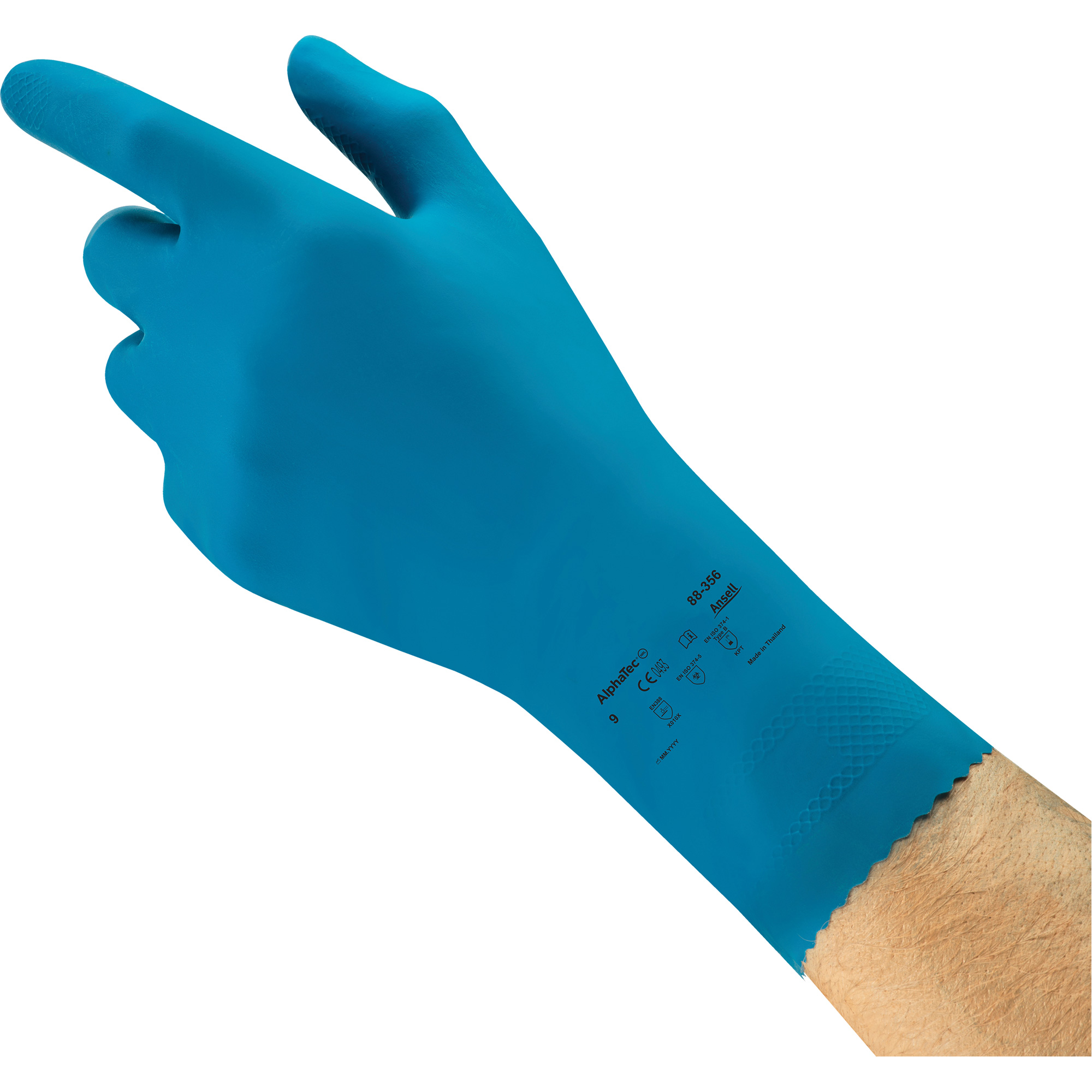 Gants résistants aux produits chimiques AlphaTecMD 88-356 pour l'industrie alimentaire, Taille 10, 12" lo, Latex de caoutchouc, 17 mils