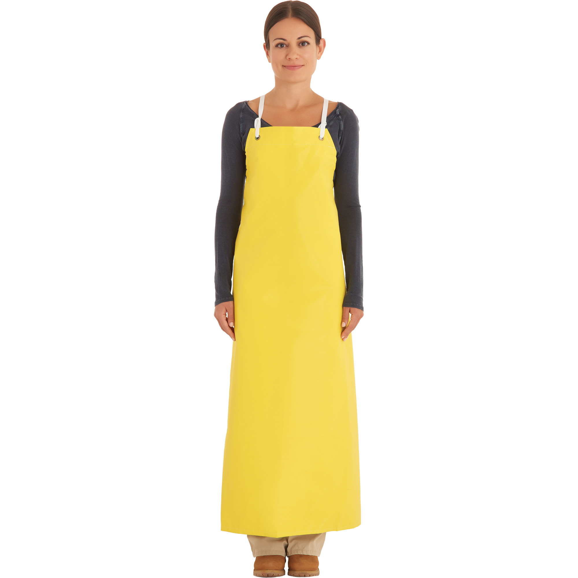 Tablier robuste renforcé, Néoprène, 45" lo x 35" la, Jaune