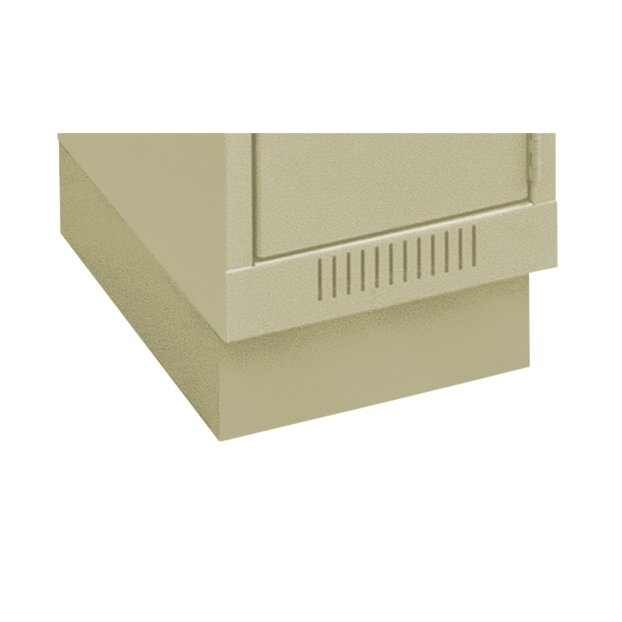 Base en retrait pour casiers économiques Clean LineMC, 1 Blocs, 4" lo x 12" la x 18" p, Beige, Acier
