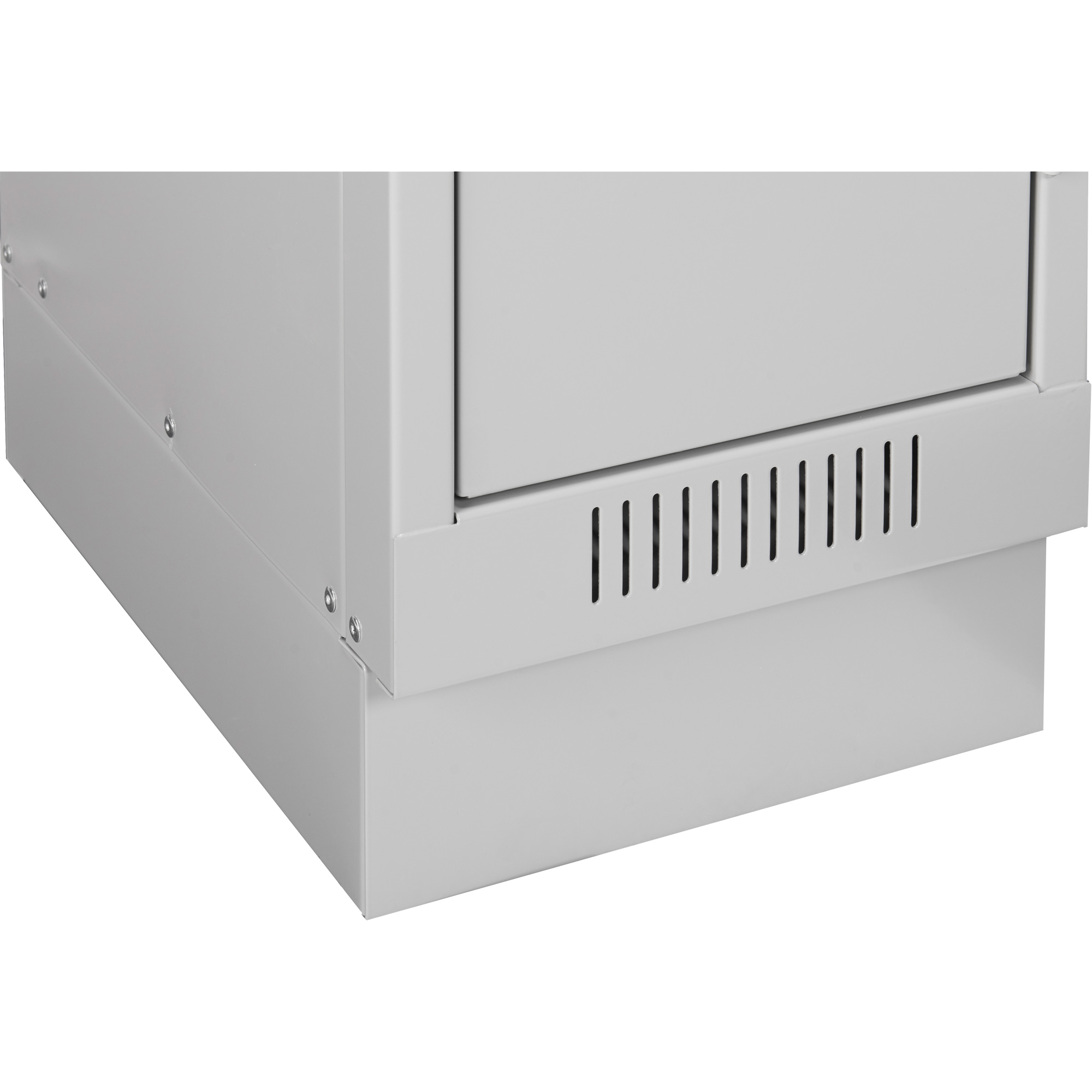 Base en retrait pour casiers économiques Clean LineMC, 1 Blocs, 4" lo x 12" la x 18" p, Gris, Acier