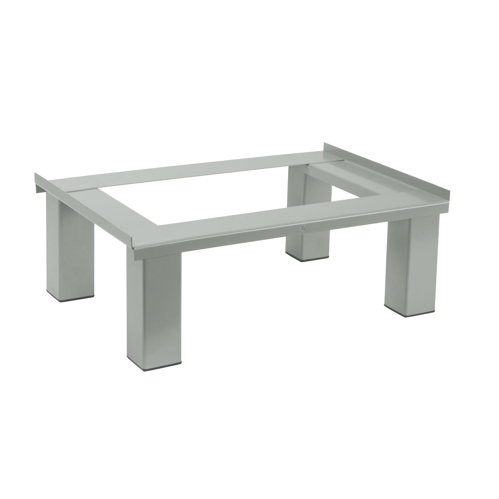 Base sur pied, 1 Blocs, 6" lo x 12" la x 18" p, Gris, Acier