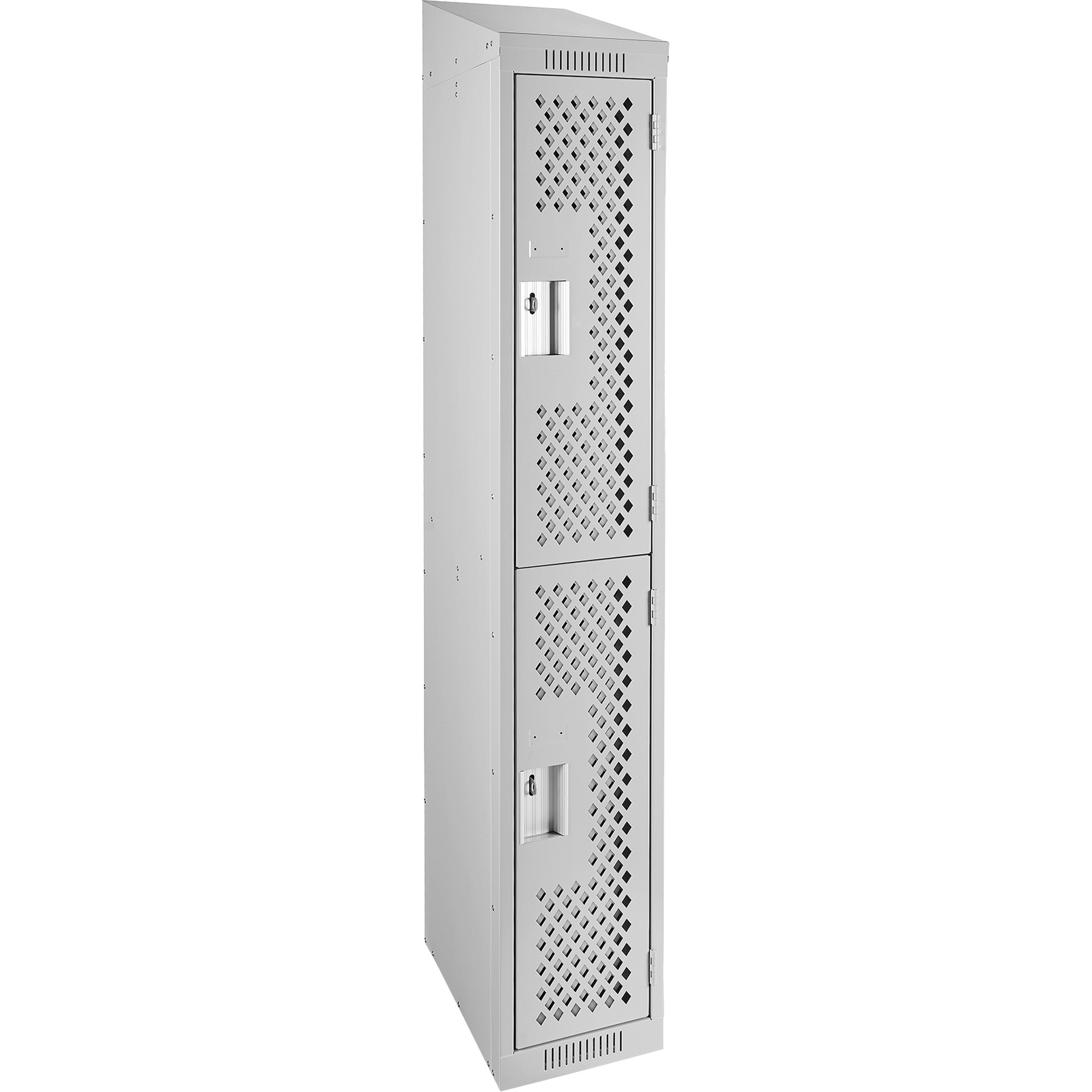 Casiers Clean LineMC, 2 niveaux, 12" x 15" x 78", Acier, Gris, Rivet (assemblé), Perforé