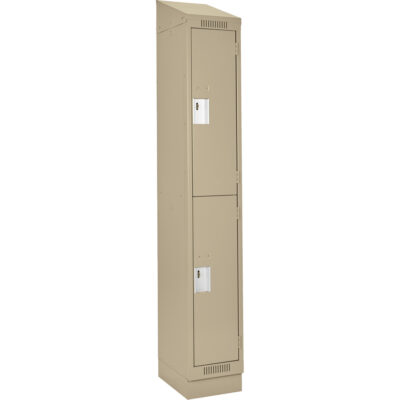 Casiers Clean LineMC, 2 niveaux, 12" x 15" x 82", Acier, Beige, Rivet (assemblé)