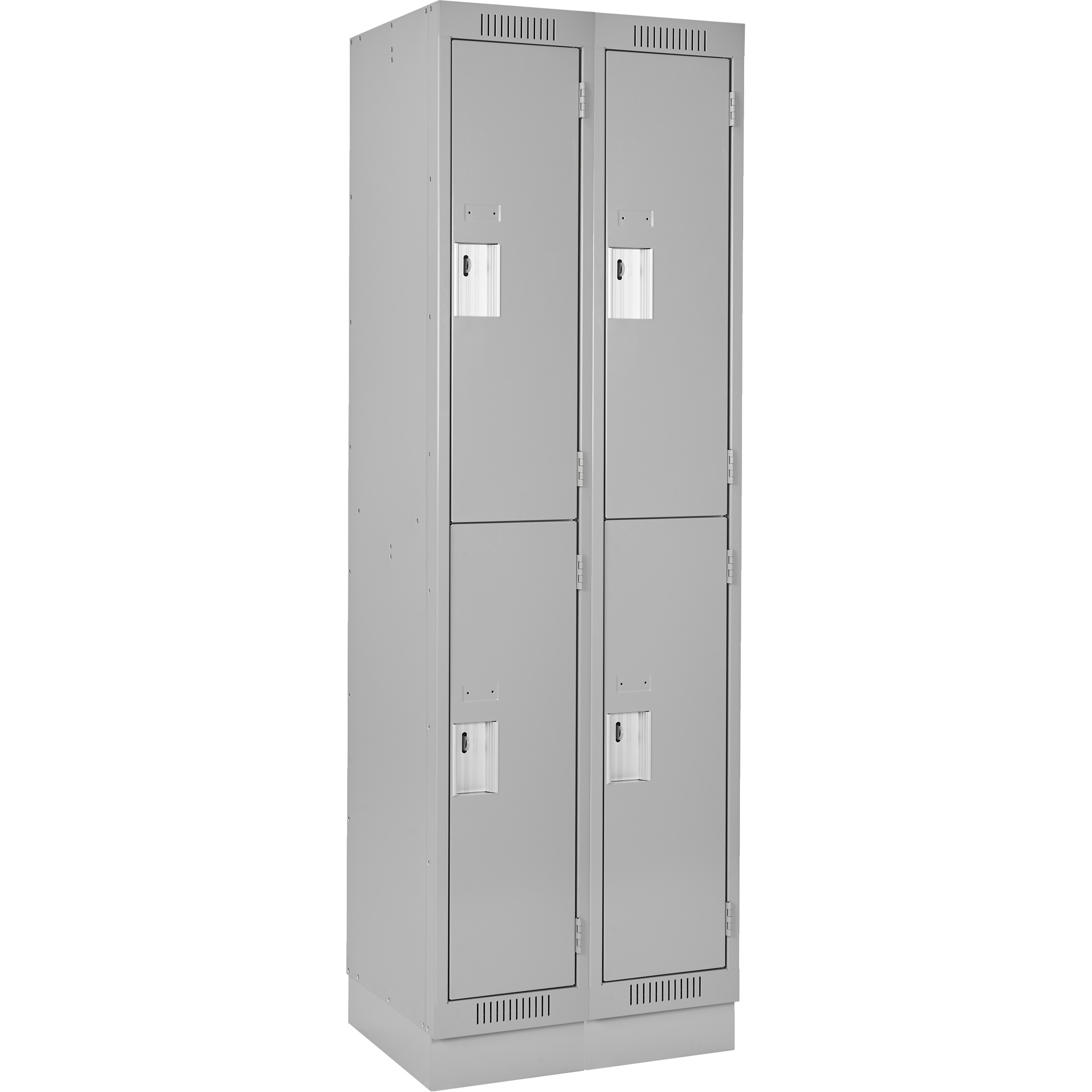 Casiers Clean LineMC, 2 niveaux, Bloc de 2, 24" x 15" x 76", Acier, Gris, Rivet (assemblé)