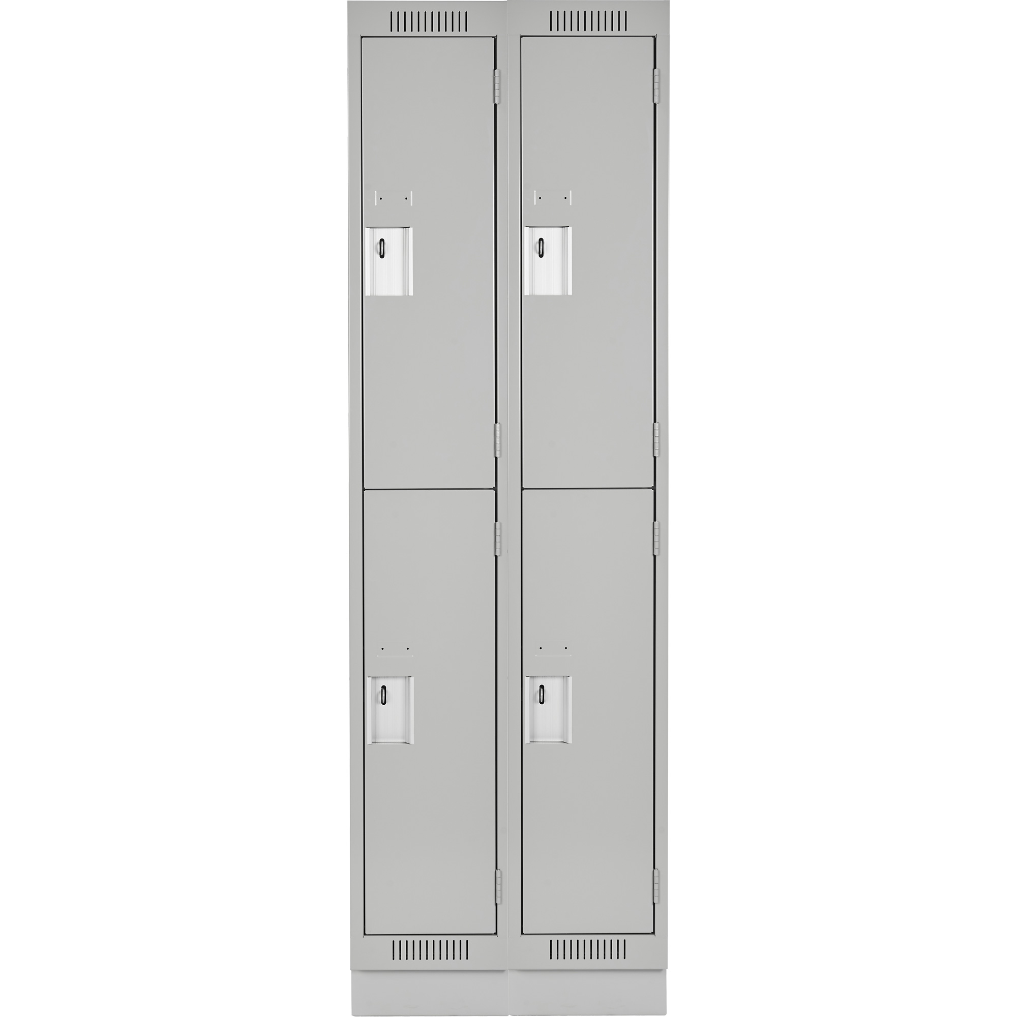 Casiers Clean LineMC, 2 niveaux, Bloc de 2, 24" x 15" x 76", Acier, Gris, Rivet (assemblé) – Image 2