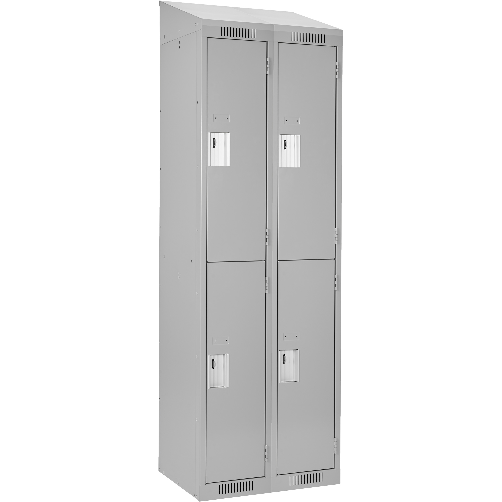 Casiers Clean LineMC, 2 niveaux, Bloc de 2, 30" x 15" x 78", Acier, Gris, Rivet (assemblé)
