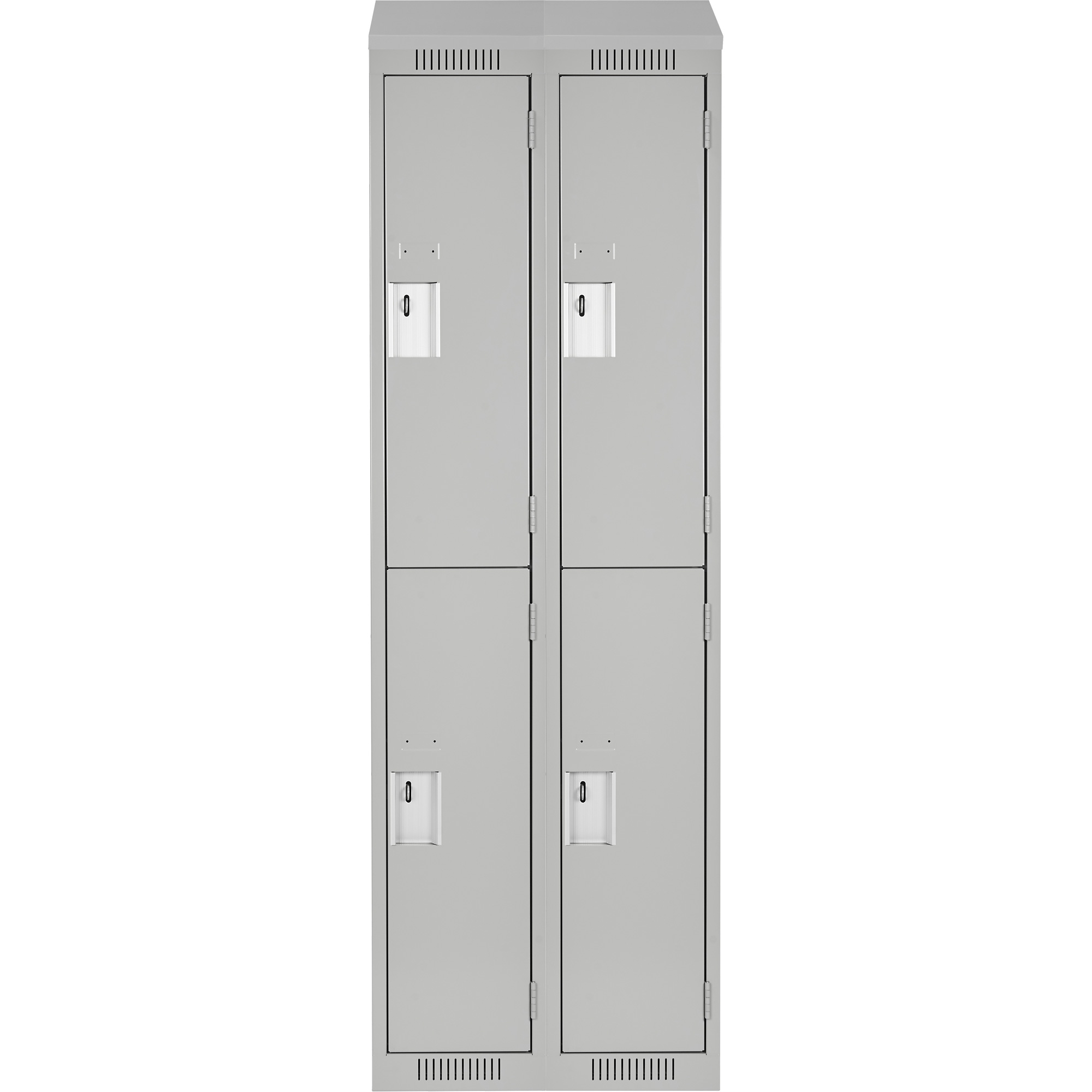 Casiers Clean LineMC, 2 niveaux, Bloc de 2, 30" x 15" x 78", Acier, Gris, Rivet (assemblé) – Image 2