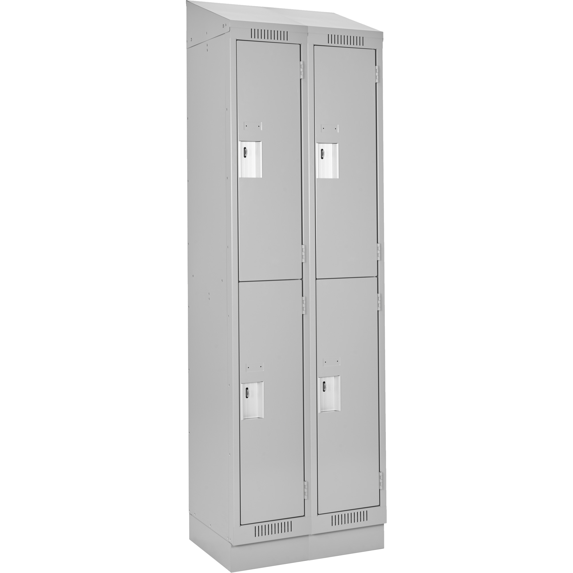 Casiers Clean LineMC, 2 niveaux, Bloc de 2, 30" x 15" x 82", Acier, Gris, Rivet (assemblé)