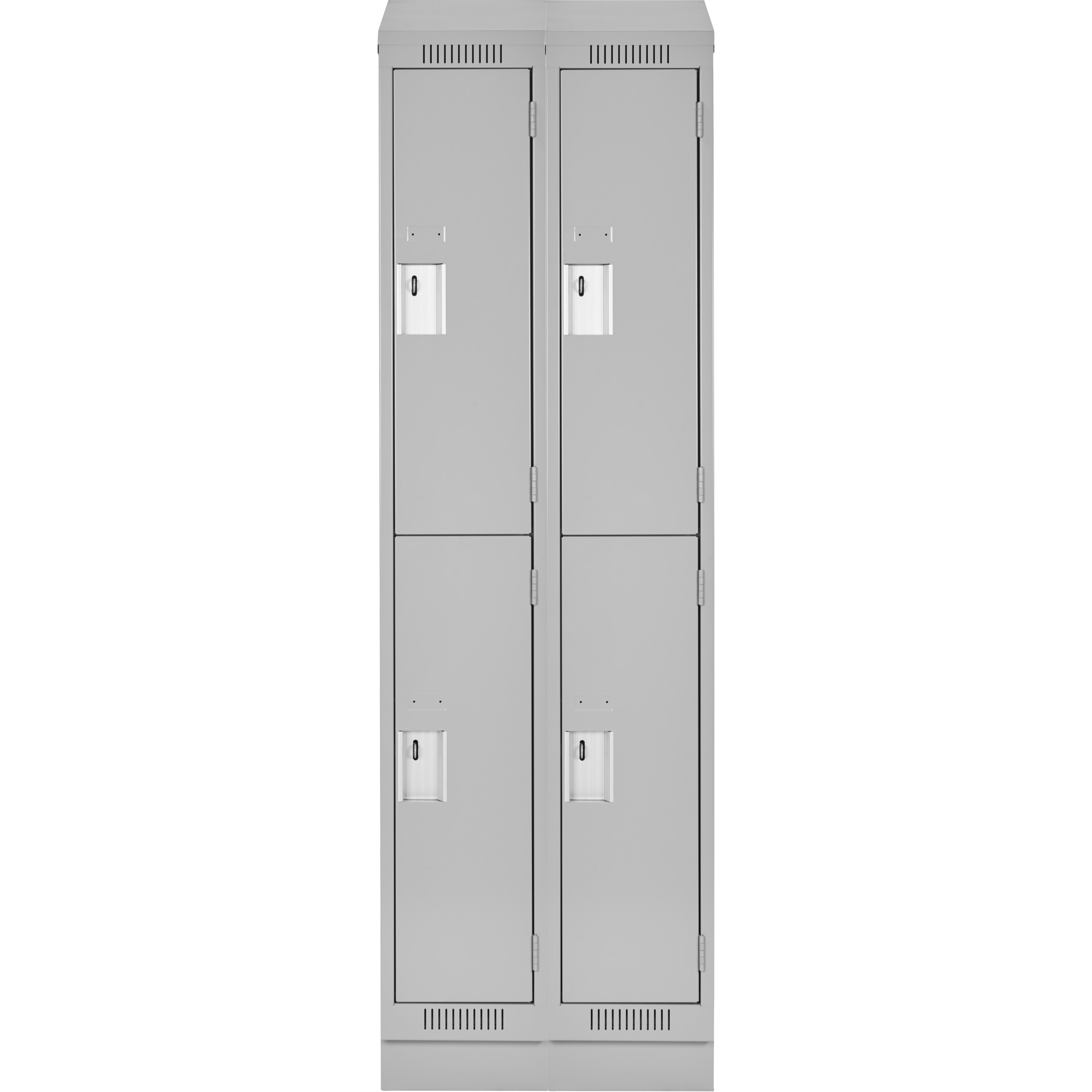 Casiers Clean LineMC, 2 niveaux, Bloc de 2, 30" x 15" x 82", Acier, Gris, Rivet (assemblé) – Image 2