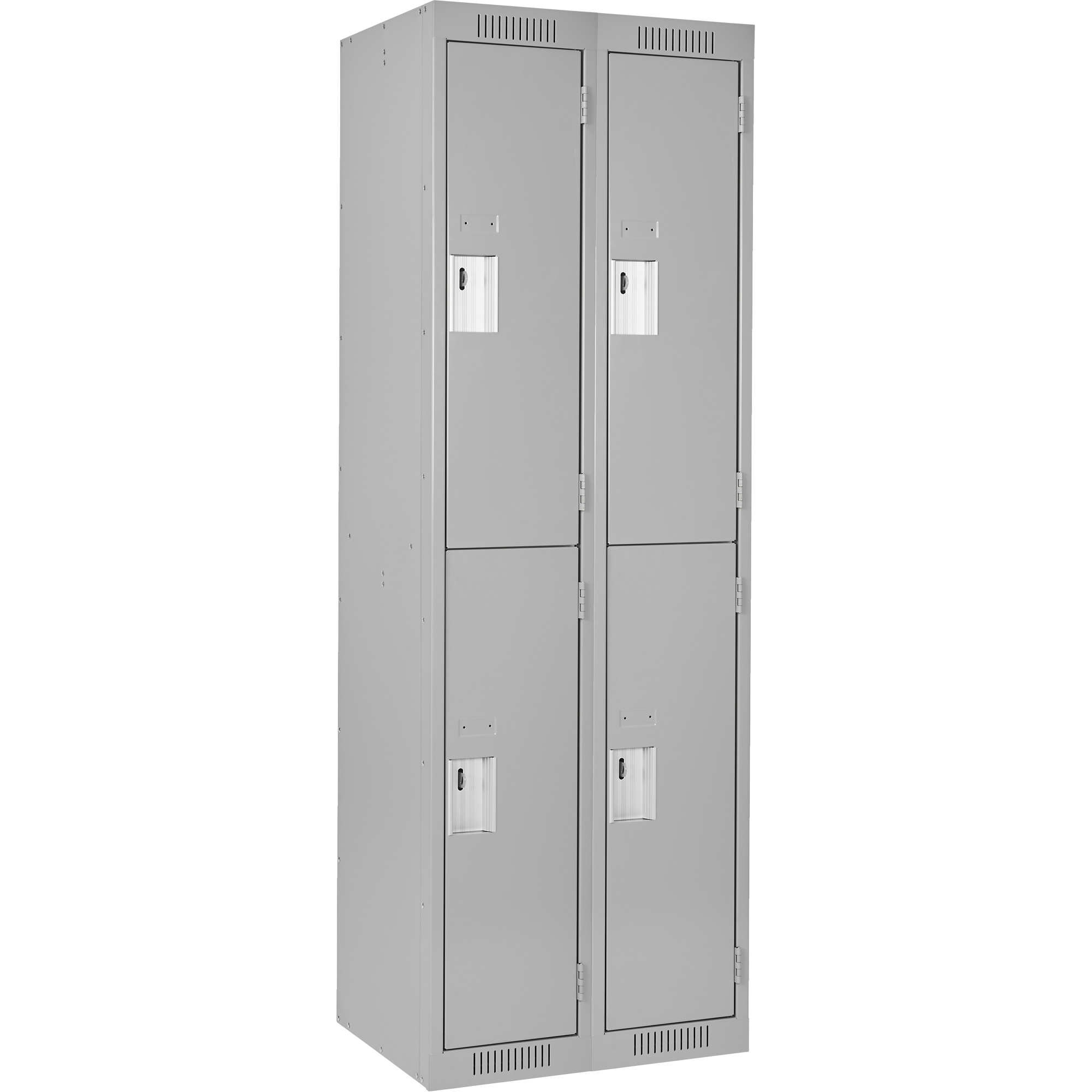 Casiers Clean LineMC, 2 niveaux, Bloc de 2, 36" x 18" x 72", Acier, Gris, Rivet (assemblé)