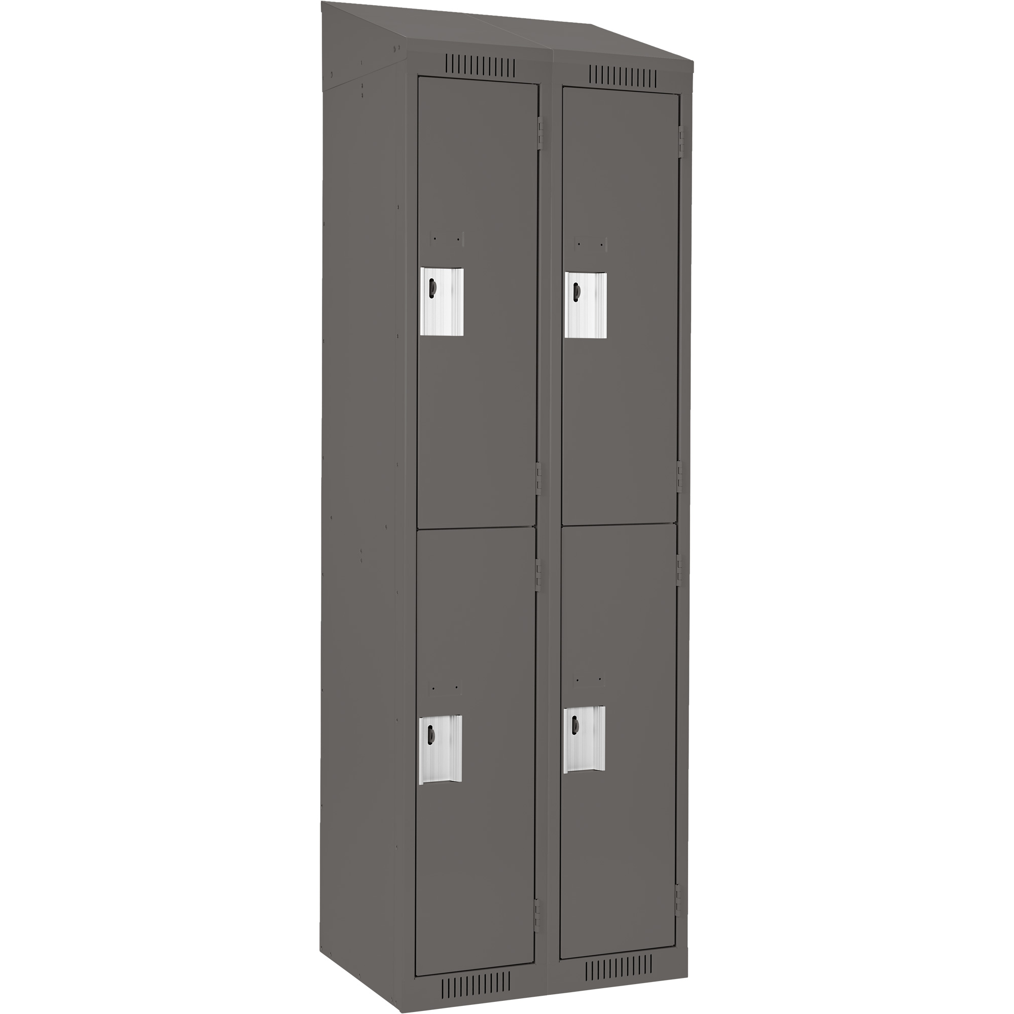 Casiers Clean LineMC, 2 niveaux, Bloc de 2, 24" x 12" x 78", Acier, Charbon, Rivet (assemblé)