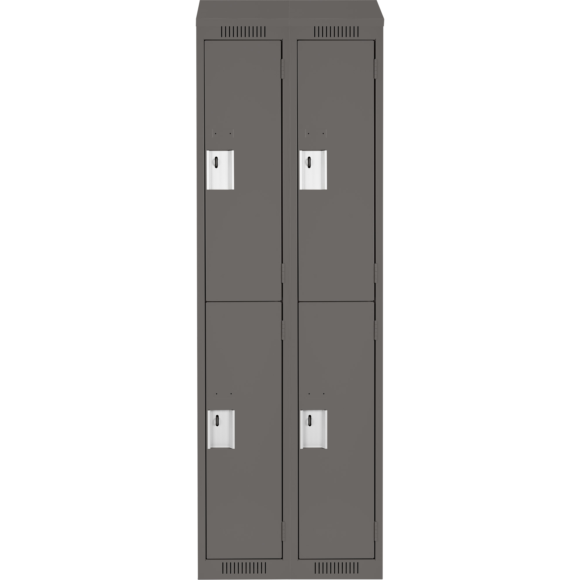 Casiers Clean LineMC, 2 niveaux, Bloc de 2, 24" x 12" x 78", Acier, Charbon, Rivet (assemblé) – Image 2