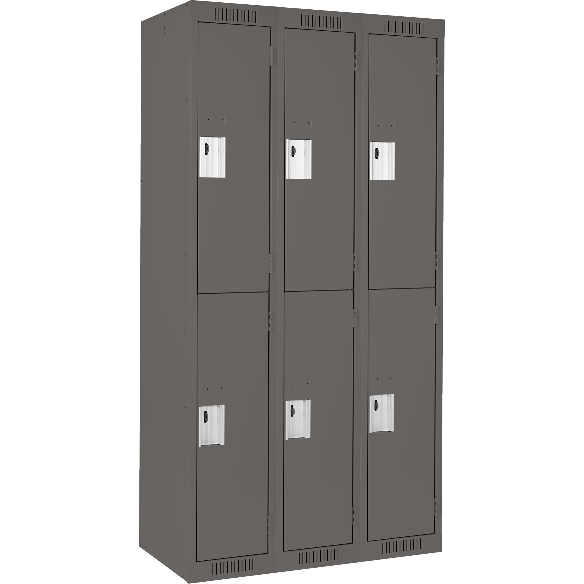 Casiers Clean LineMC, 2 niveaux, Bloc de 3, 36" x 18" x 72", Acier, Charbon, Rivet (assemblé)