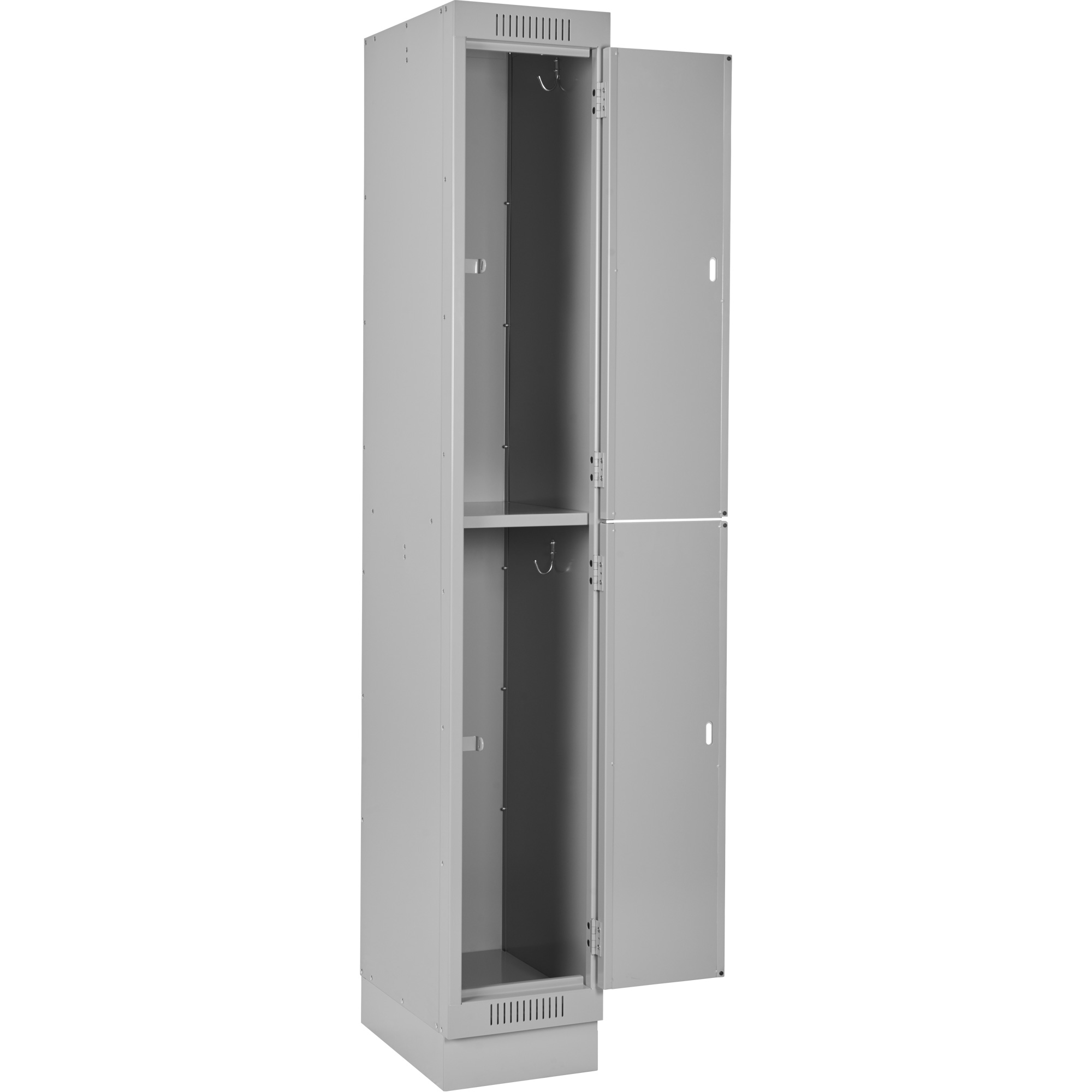 Casiers Clean LineMC, 2 niveaux, Bloc de 2, 24" x 15" x 76", Acier, Gris, Rivet (assemblé) – Image 3