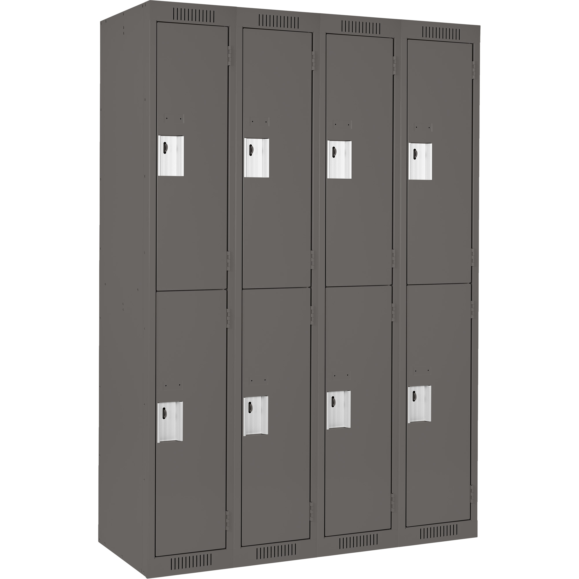 Casiers Clean LineMC, 2 niveaux, Bloc de 4, 48" x 12" x 72", Acier, Charbon, Rivet (assemblé)