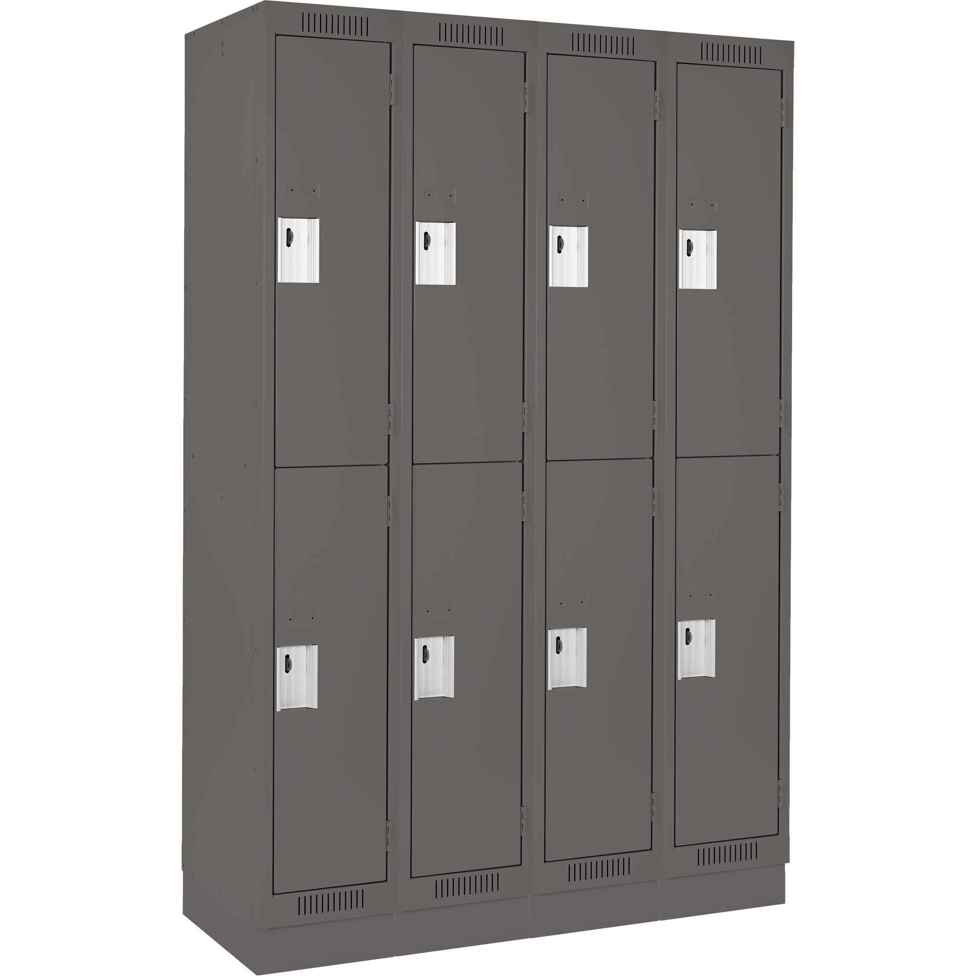 Casiers Clean LineMC, 2 niveaux, Bloc de 4, 48" x 12" x 76", Acier, Charbon, Rivet (assemblé)