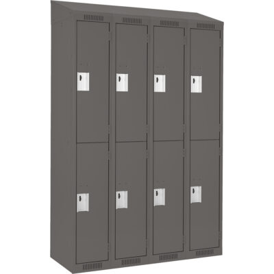 Casiers Clean LineMC, 2 niveaux, Bloc de 4, 48" x 15" x 78", Acier, Charbon, Rivet (assemblé)