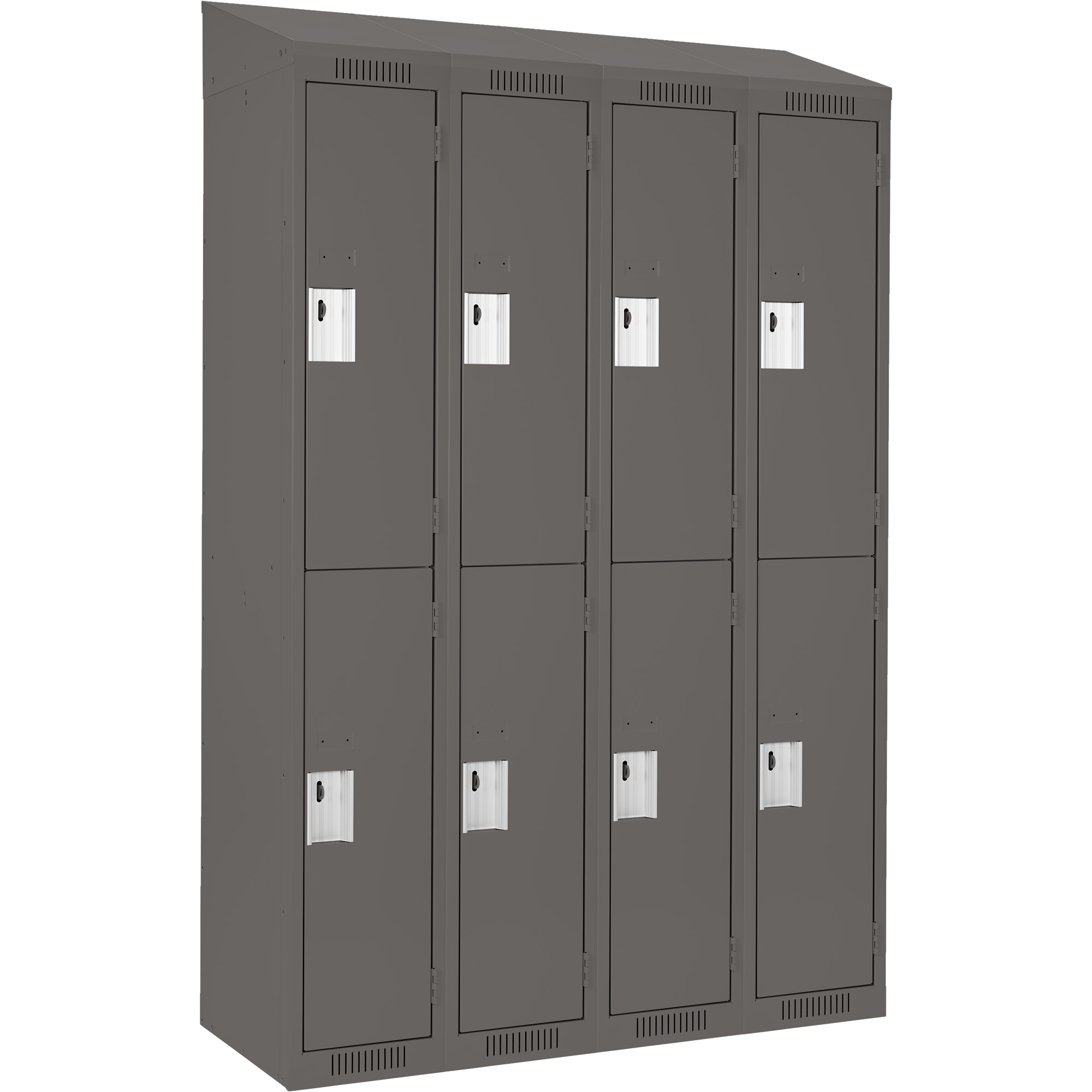 Casiers Clean LineMC, 2 niveaux, Bloc de 4, 48" x 15" x 78", Acier, Charbon, Rivet (assemblé)