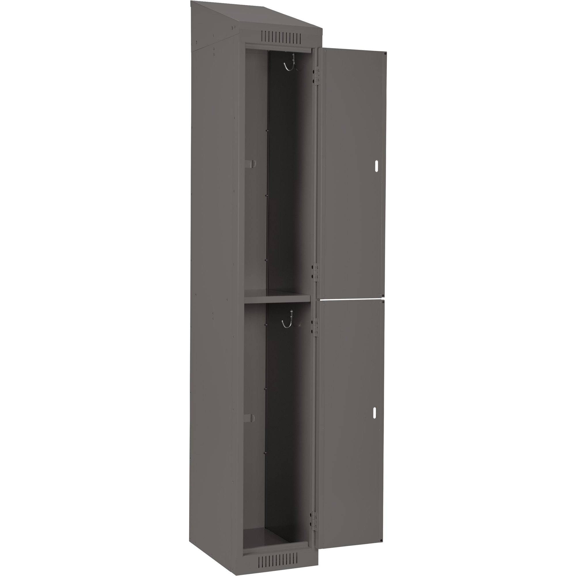 Casiers Clean LineMC, 2 niveaux, Bloc de 2, 24" x 12" x 78", Acier, Charbon, Rivet (assemblé) – Image 3