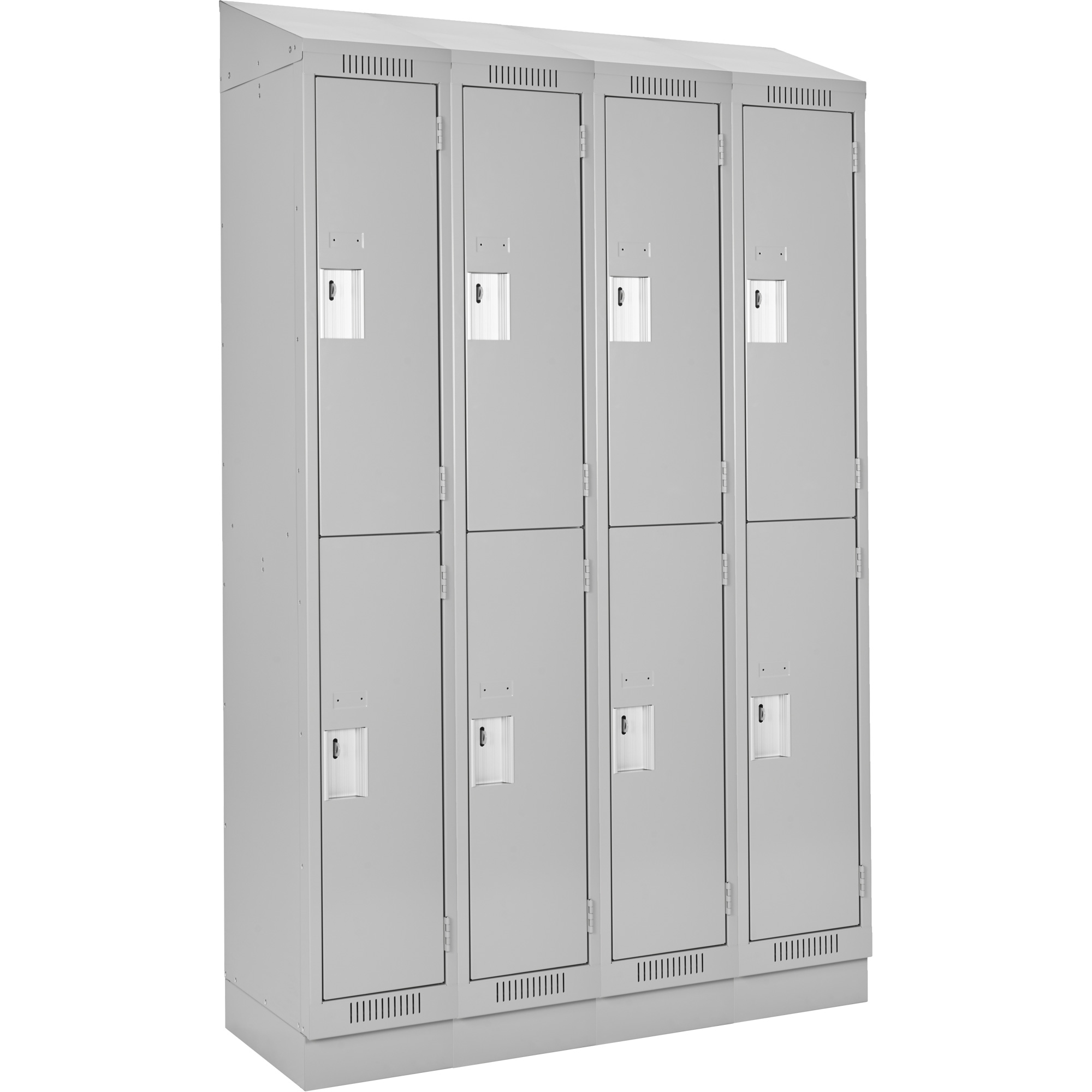 Casiers Clean LineMC, 2 niveaux, Bloc de 4, 48" x 12" x 82", Acier, Gris, Rivet (assemblé)