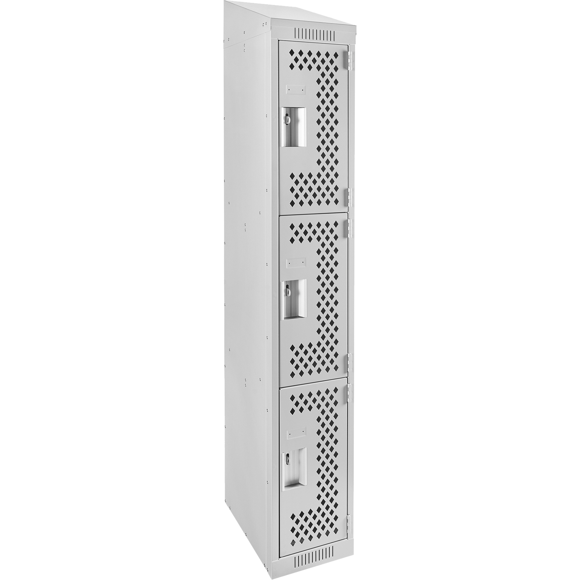 Casiers Clean LineMC, 3 niveaux, 12" x 15" x 78", Acier, Gris, Rivet (assemblé), Perforé