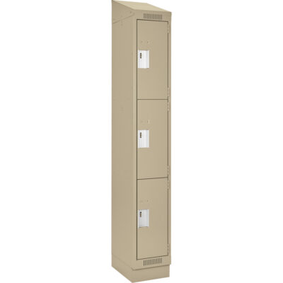 Casiers Clean LineMC, 3 niveaux, 12" x 15" x 82", Acier, Beige, Rivet (assemblé)