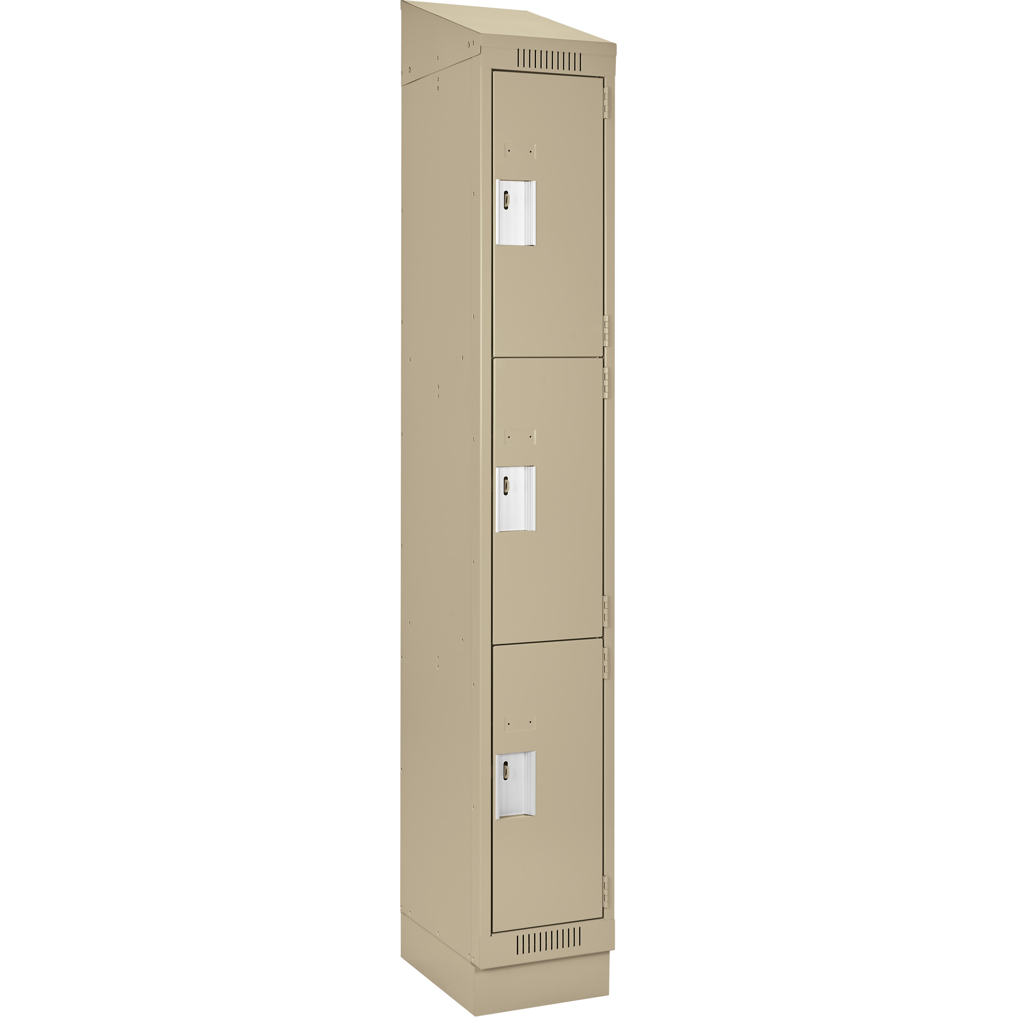 Casiers Clean LineMC, 3 niveaux, 12" x 15" x 82", Acier, Beige, Rivet (assemblé)