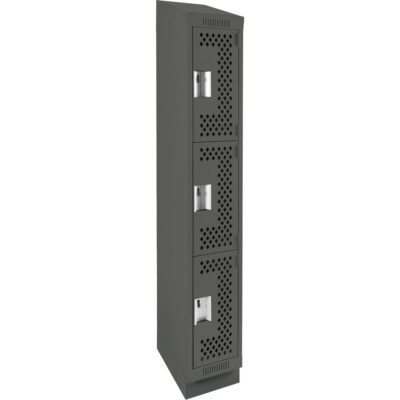 Casiers Clean LineMC, 3 niveaux, 12" x 12" x 82", Acier, Charbon, Rivet (assemblé), Perforé