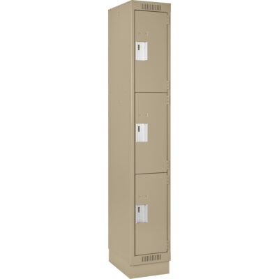Casiers Clean LineMC, 3 niveaux, 15" x 18" x 76", Acier, Beige, Rivet (assemblé)