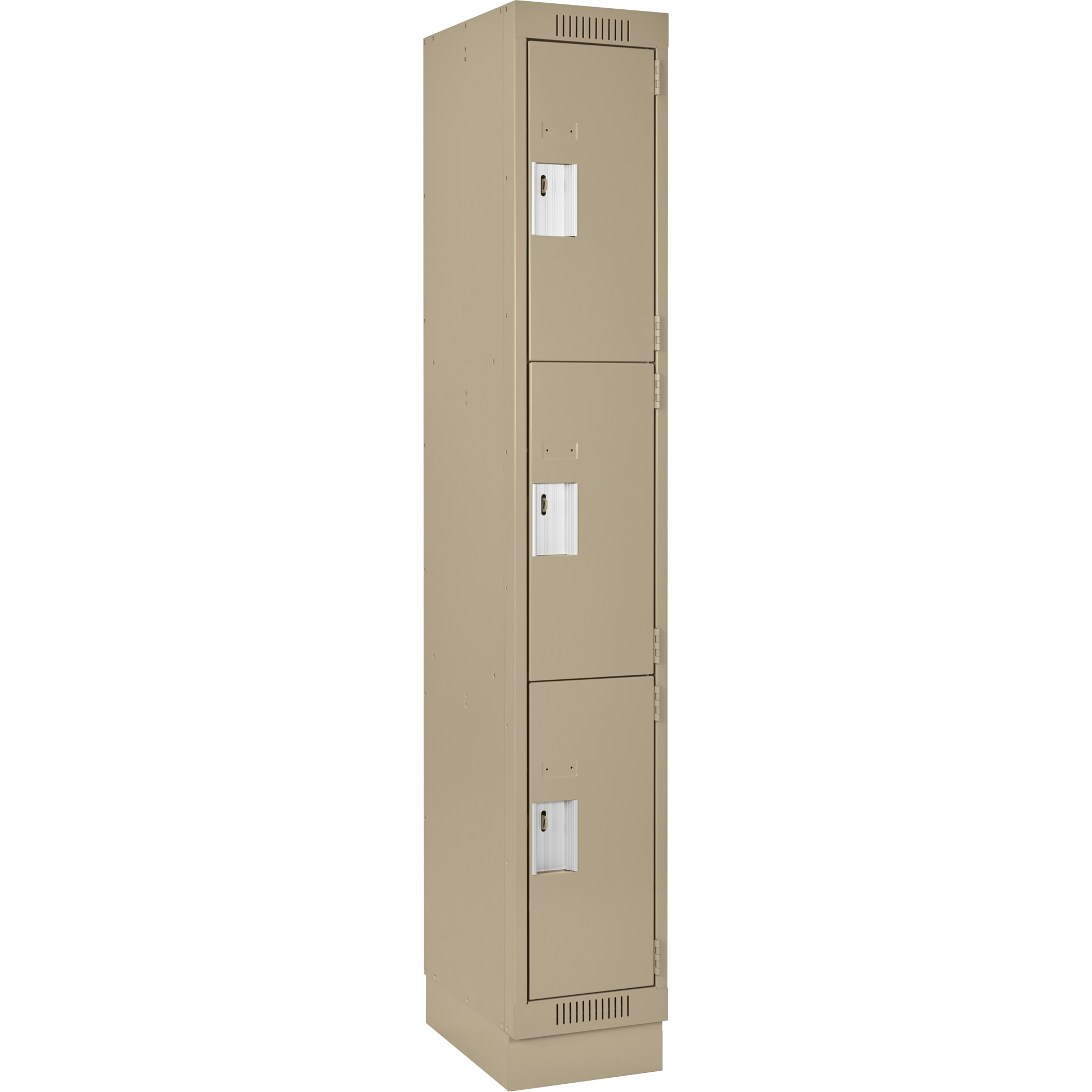 Casiers Clean LineMC, 3 niveaux, 15" x 18" x 76", Acier, Beige, Rivet (assemblé)