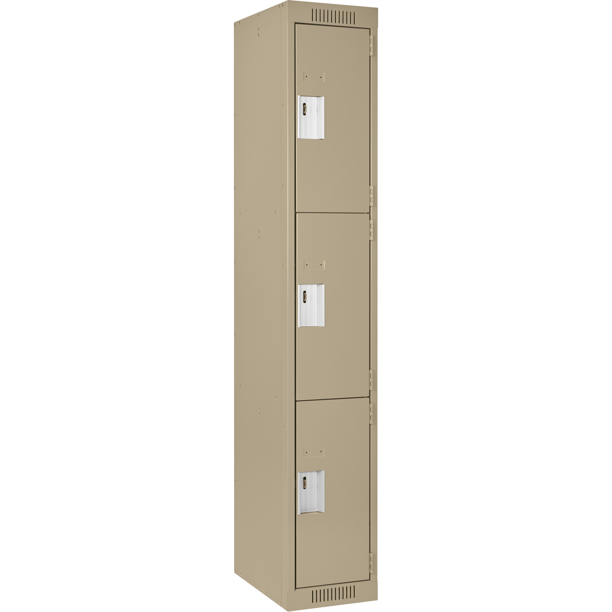 Casiers Clean LineMC, 3 niveaux, 12" x 15" x 72", Acier, Beige, Rivet (assemblé)