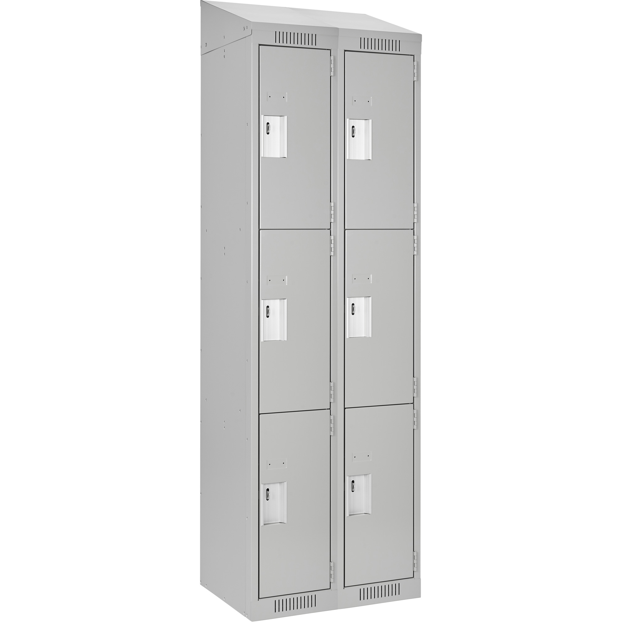 Casiers Clean LineMC, 3 niveaux, Bloc de 2, 30" x 15" x 78", Acier, Gris, Rivet (assemblé)
