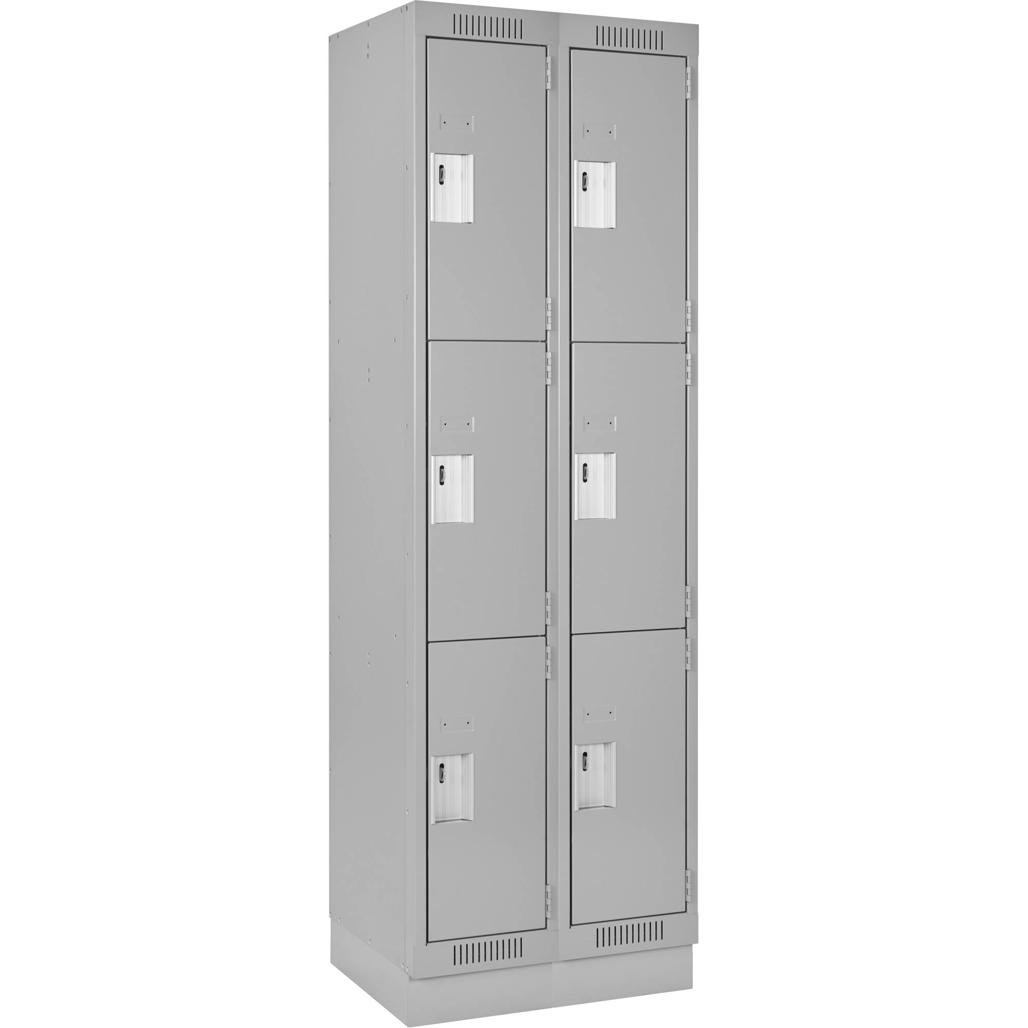 Casiers Clean LineMC, 3 niveaux, Bloc de 2, 24" x 15" x 76", Acier, Gris, Rivet (assemblé)