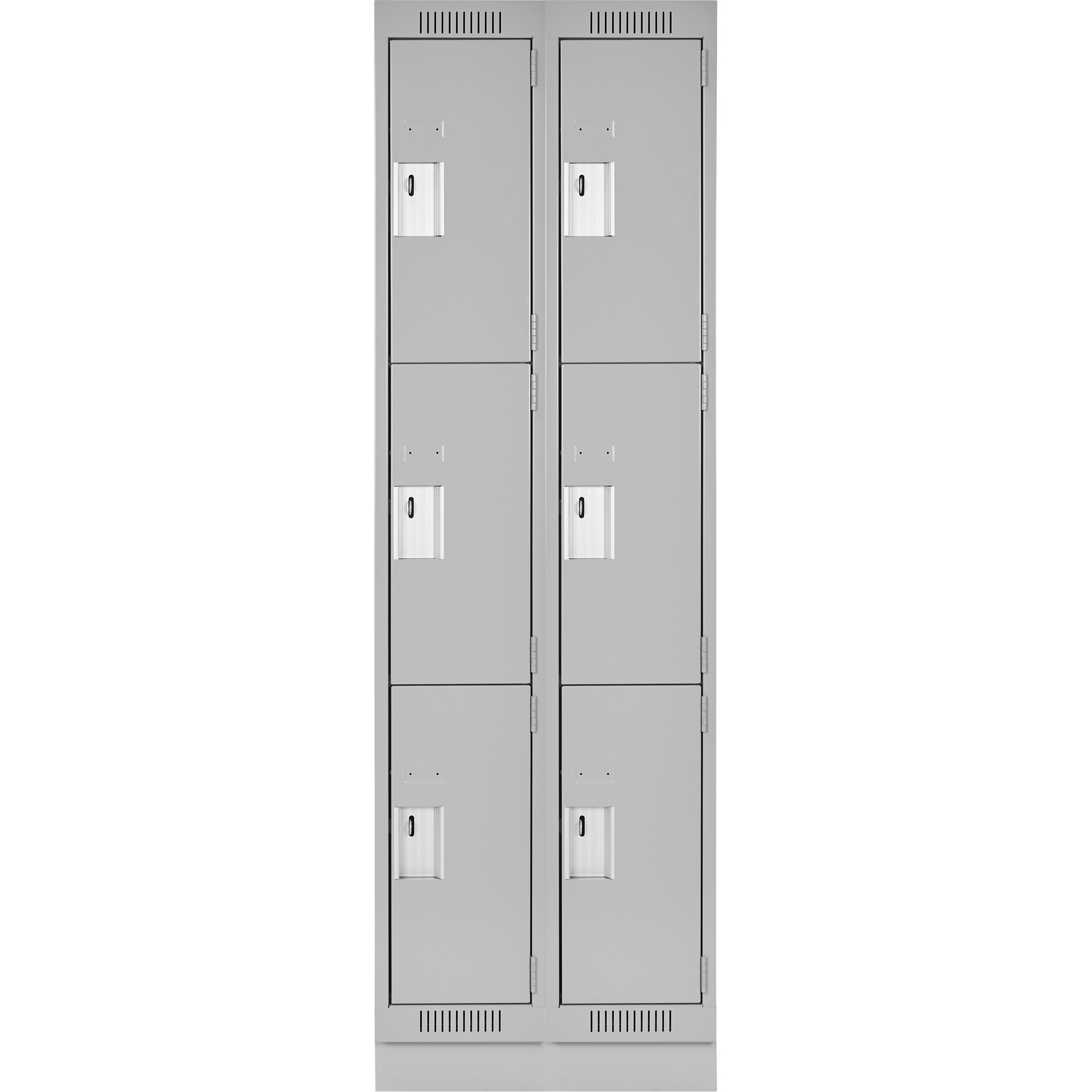 Casiers Clean LineMC, 3 niveaux, Bloc de 2, 24" x 15" x 76", Acier, Gris, Rivet (assemblé) – Image 2