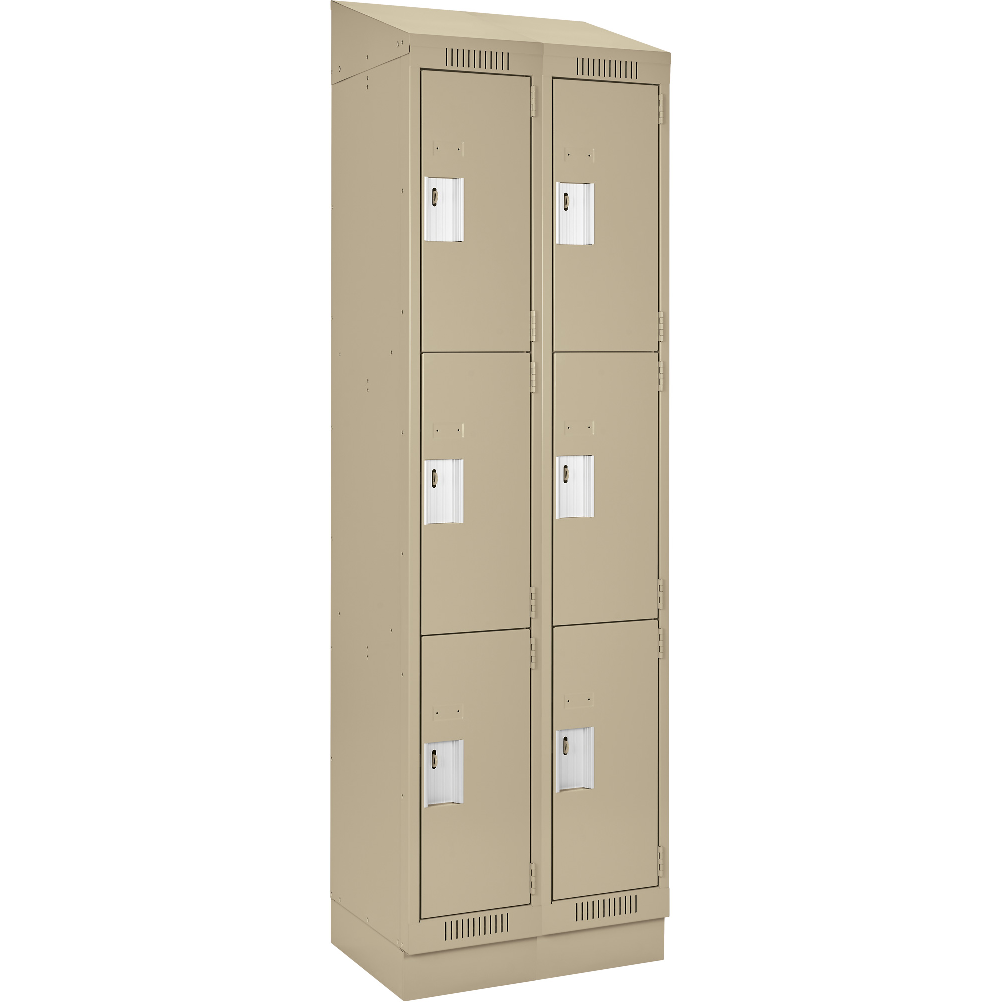 Casiers Clean LineMC, 3 niveaux, Bloc de 2, 30" x 18" x 82", Acier, Beige, Rivet (assemblé)