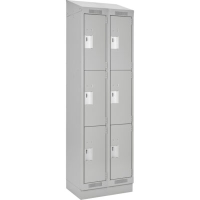 Casiers Clean LineMC, 3 niveaux, Bloc de 2, 24" x 12" x 82", Acier, Gris, Rivet (assemblé)