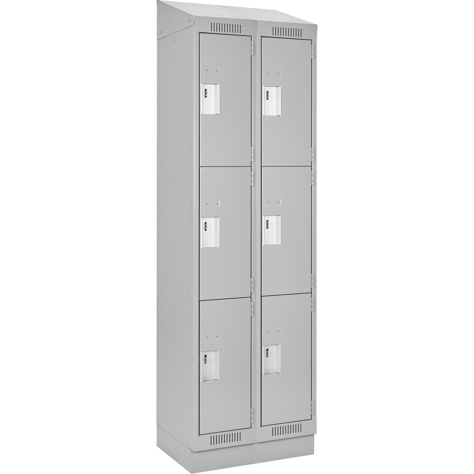 Casiers Clean LineMC, 3 niveaux, Bloc de 2, 24" x 12" x 82", Acier, Gris, Rivet (assemblé)