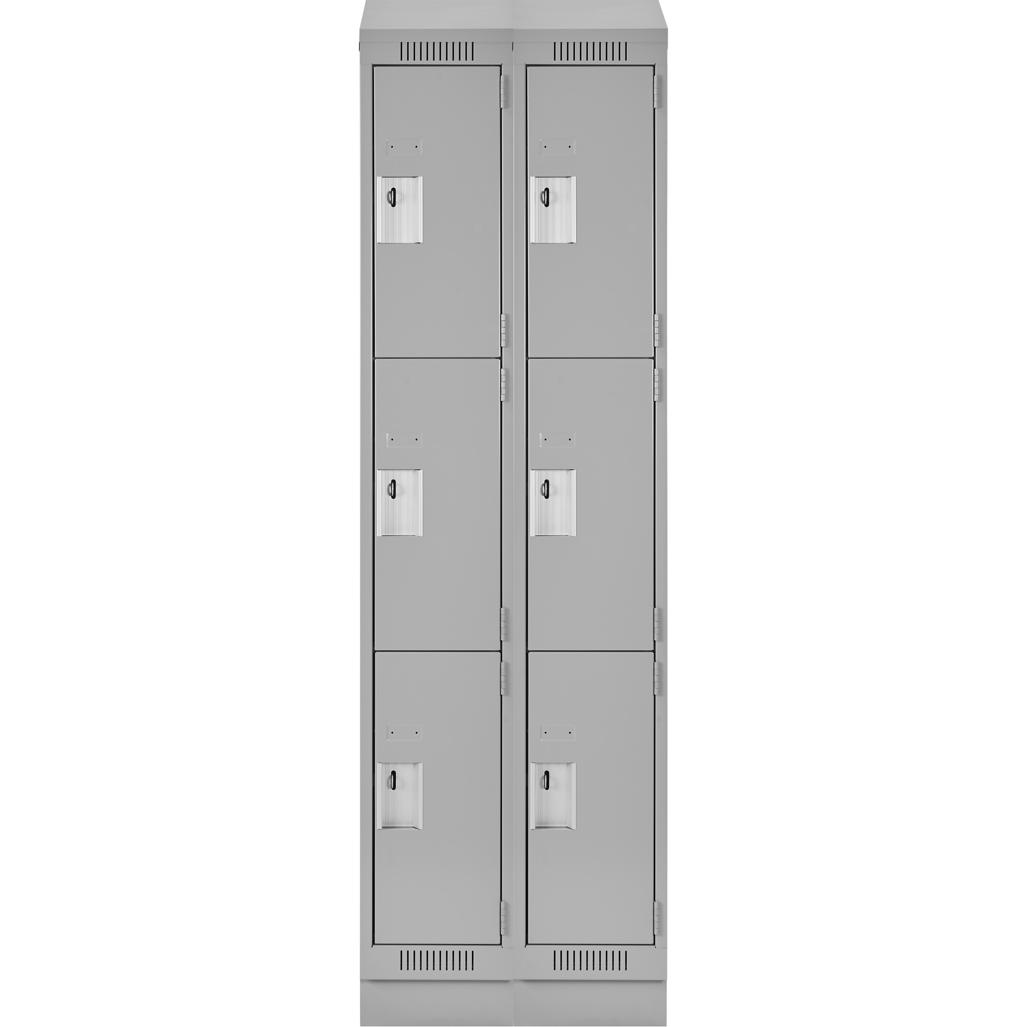 Casiers Clean LineMC, 3 niveaux, Bloc de 2, 24" x 12" x 82", Acier, Gris, Rivet (assemblé) – Image 2