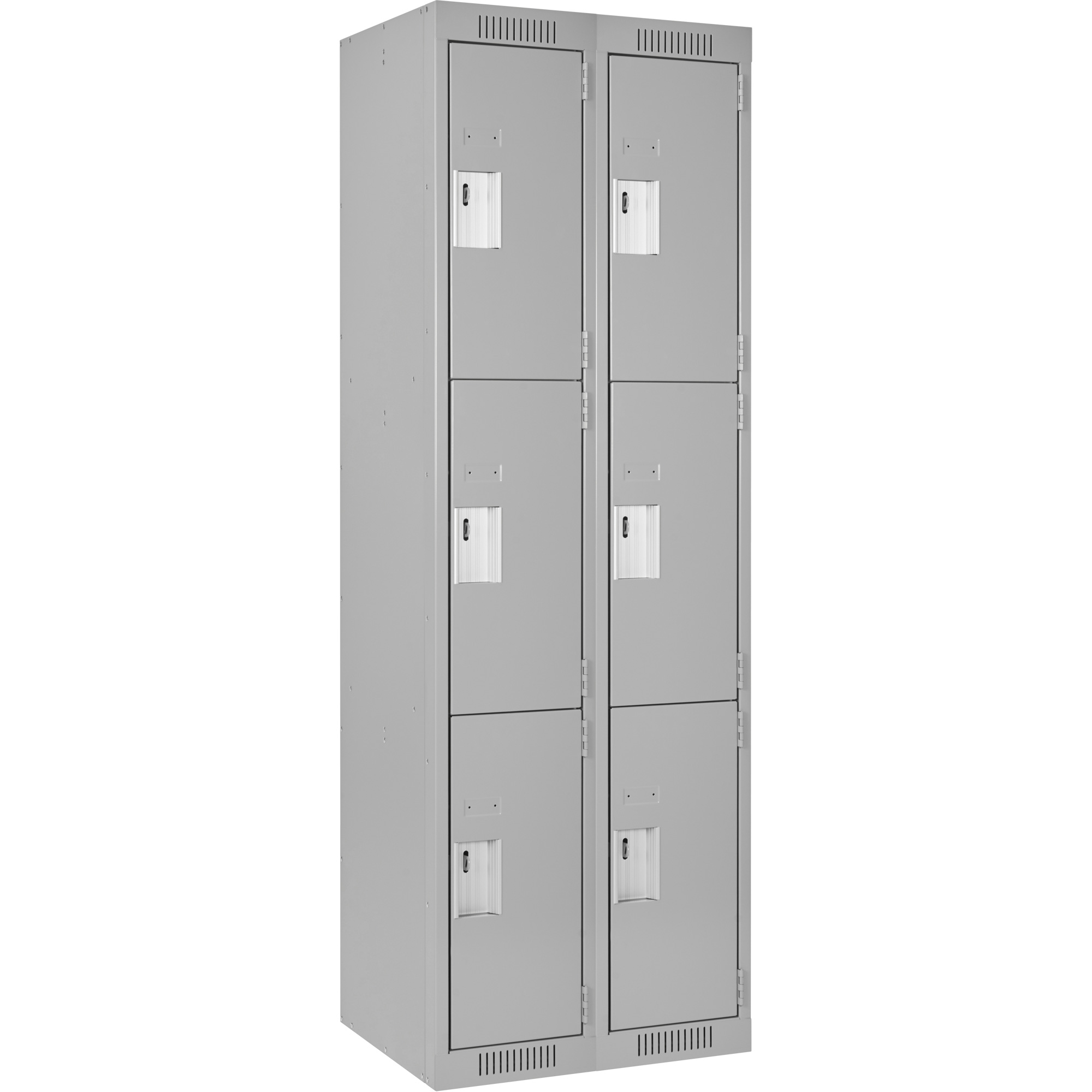 Casiers Clean LineMC, 3 niveaux, Bloc de 2, 36" x 18" x 72", Acier, Gris, Rivet (assemblé)