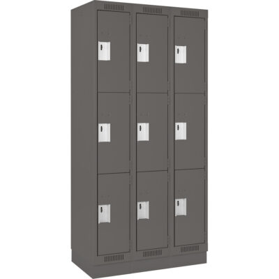 Casiers Clean LineMC, 3 niveaux, Bloc de 3, 36" x 12" x 76", Acier, Charbon, Rivet (assemblé)