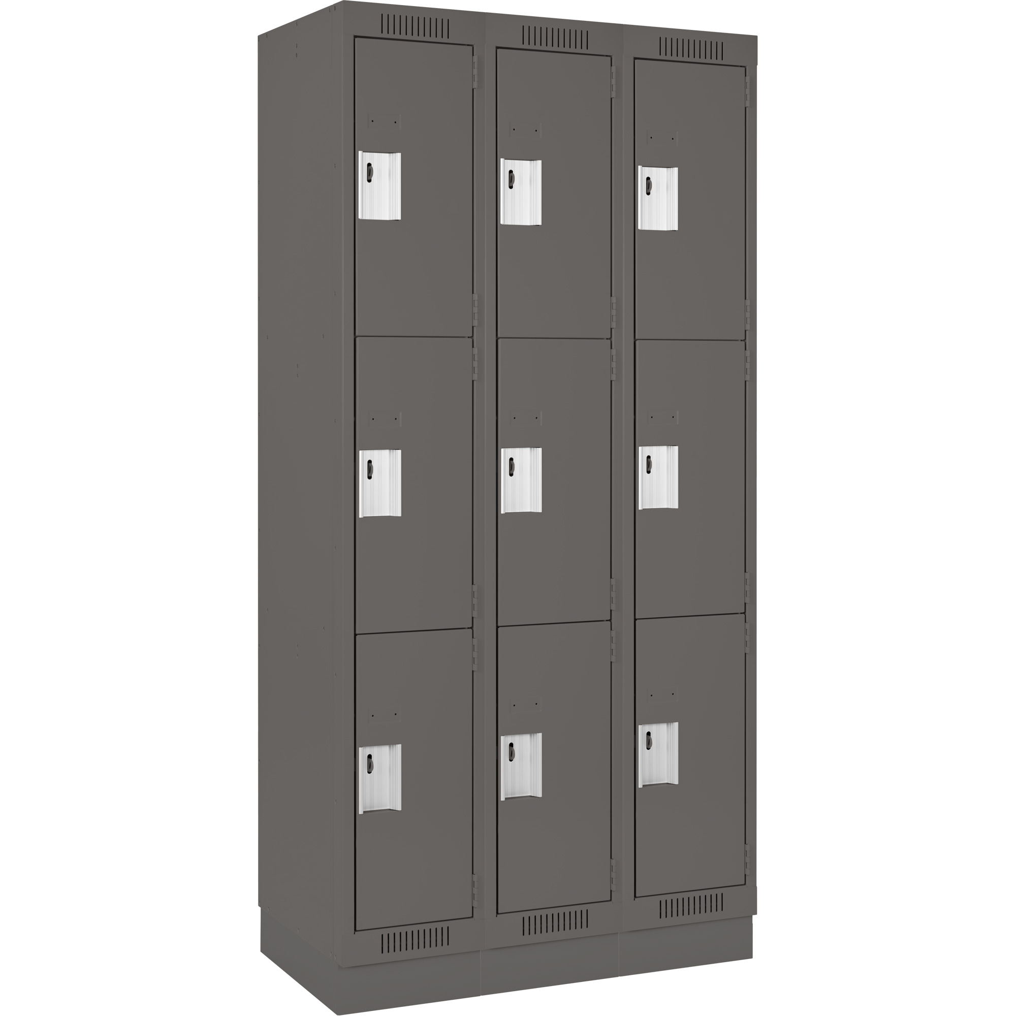 Casiers Clean LineMC, 3 niveaux, Bloc de 3, 36" x 12" x 76", Acier, Charbon, Rivet (assemblé)