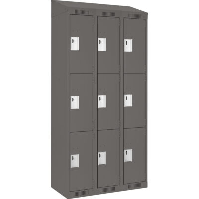 Casiers Clean LineMC, 3 niveaux, Bloc de 3, 36" x 15" x 78", Acier, Charbon, Rivet (assemblé)
