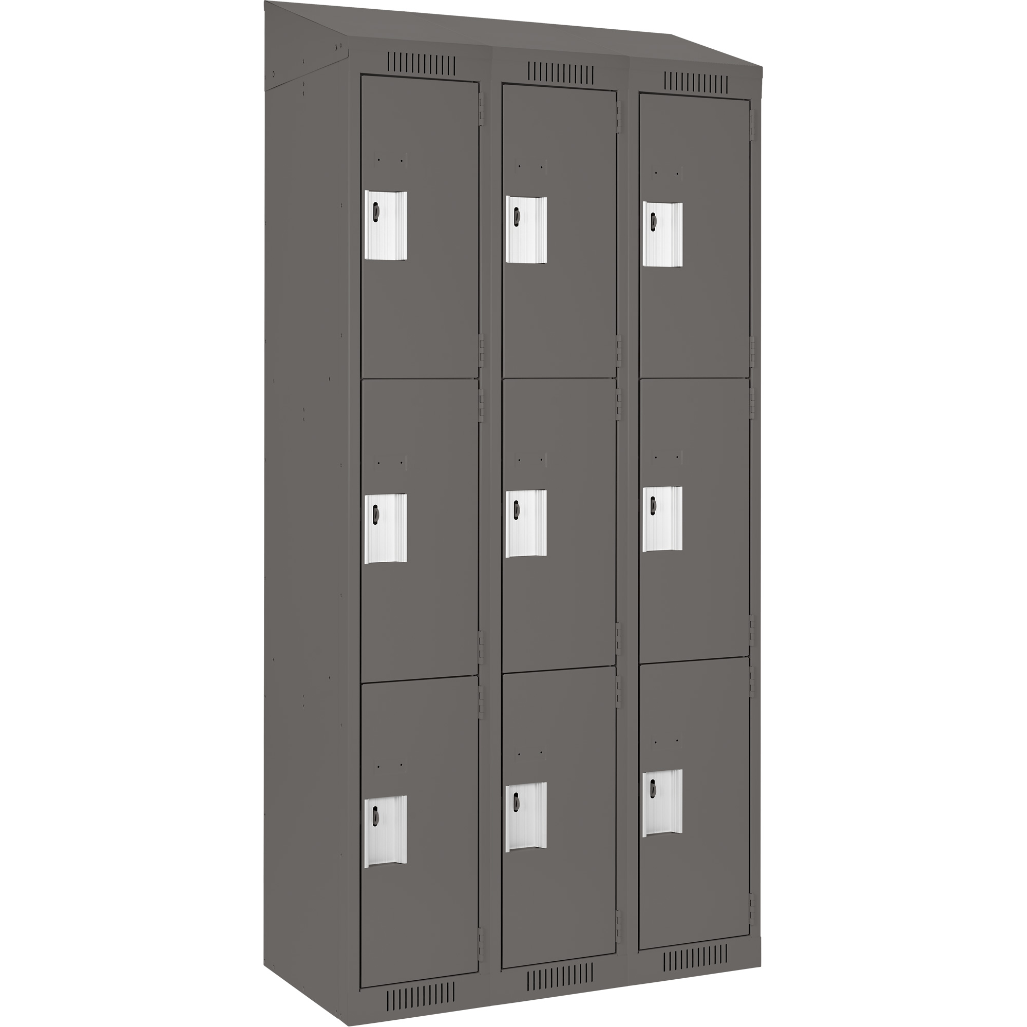 Casiers Clean LineMC, 3 niveaux, Bloc de 3, 36" x 15" x 78", Acier, Charbon, Rivet (assemblé)